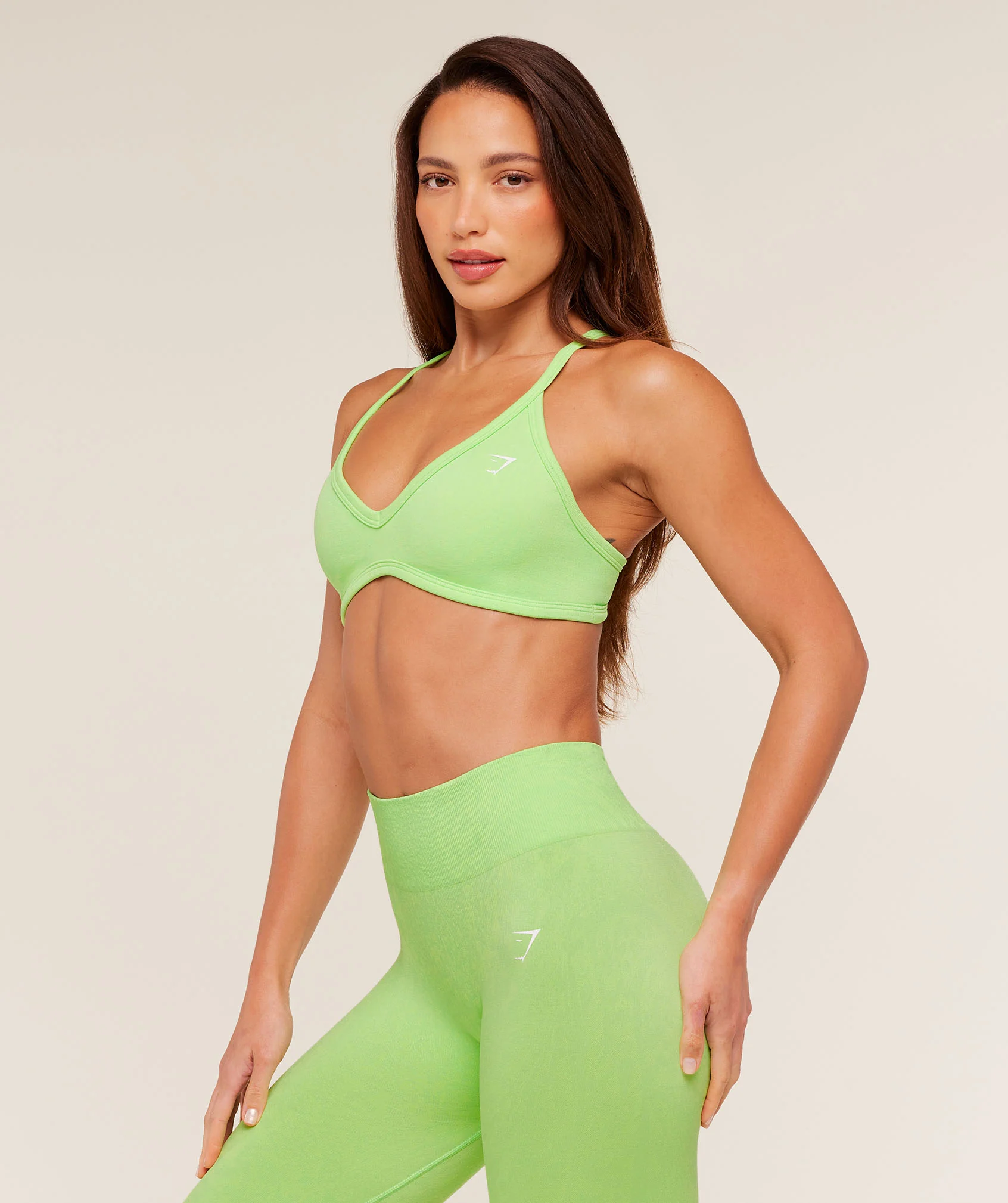 Gymshark Adapt Animal X Whitney Sports Bra - Energy Gelato Green /  Sorbet Yellow - Image 4