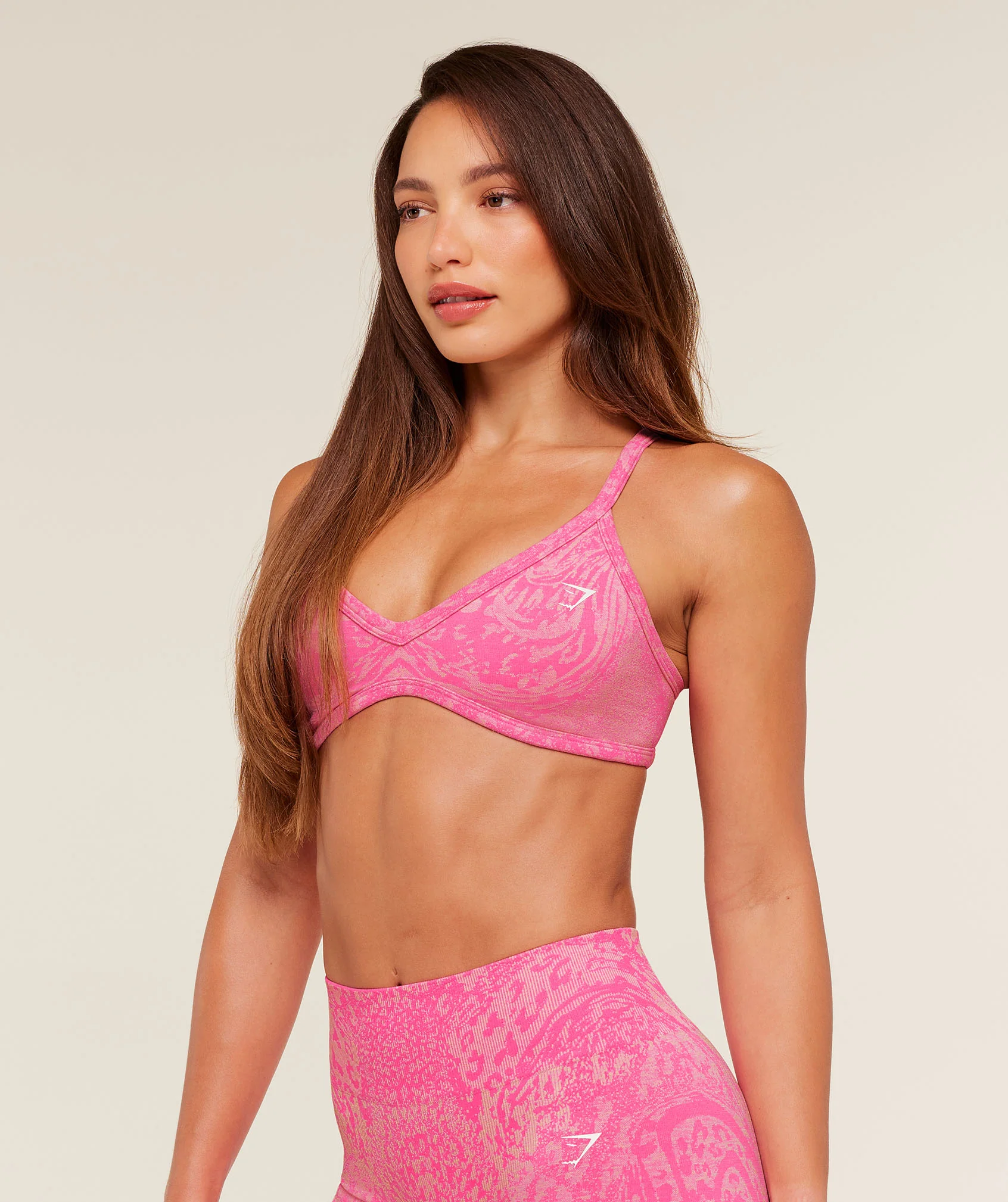 Gymshark Adapt Animal X Whitney Sports Bra - Electric Pink /  Sorbet Yellow - Image 4