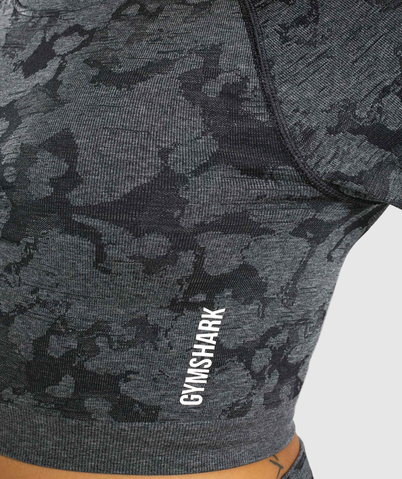 Gymshark Adapt Camo Seamless Long Sleeve Crop Top - Black - Image 5