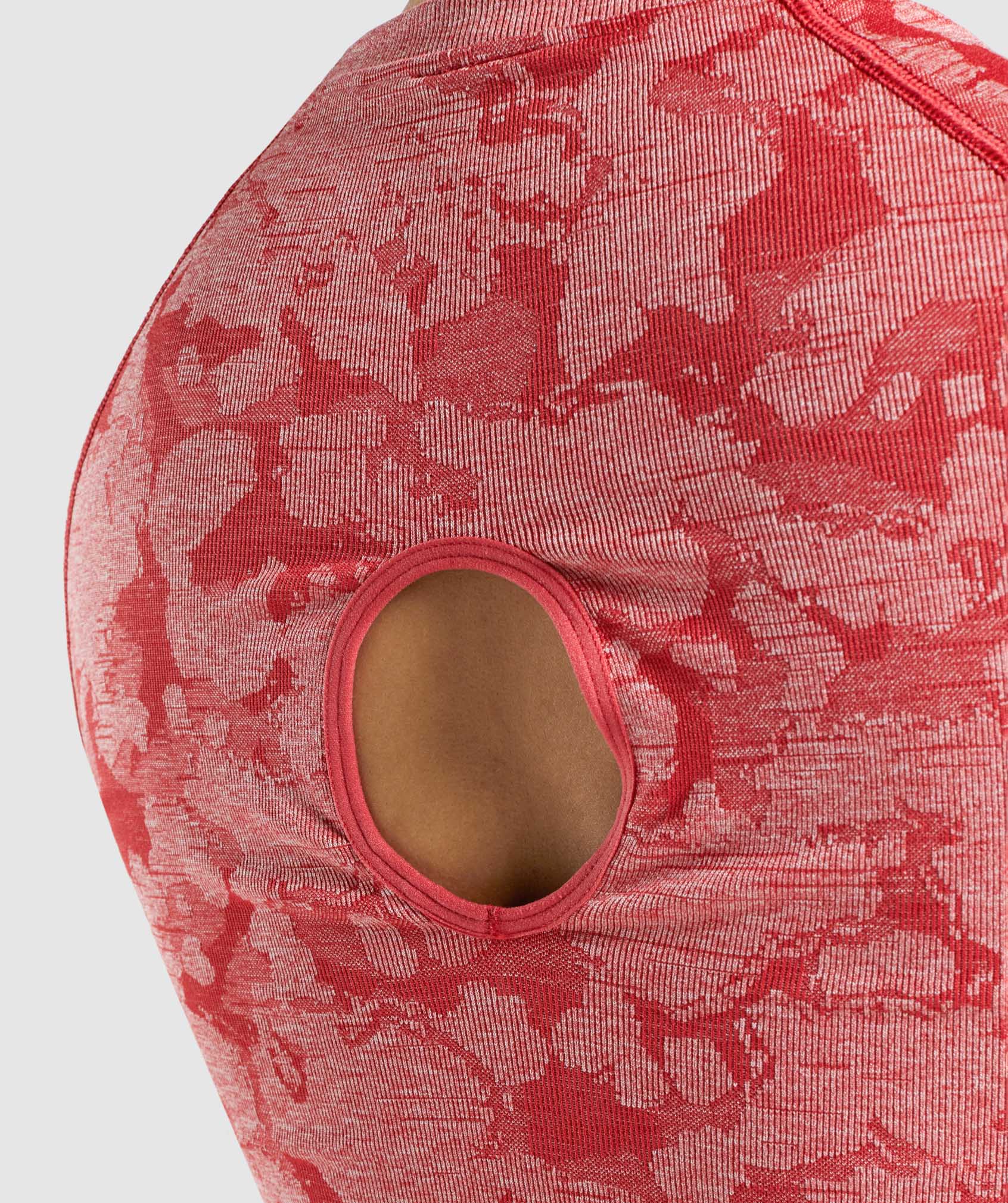 Gymshark Adapt Camo Seamless Long Sleeve Crop Top - Red - Image 5