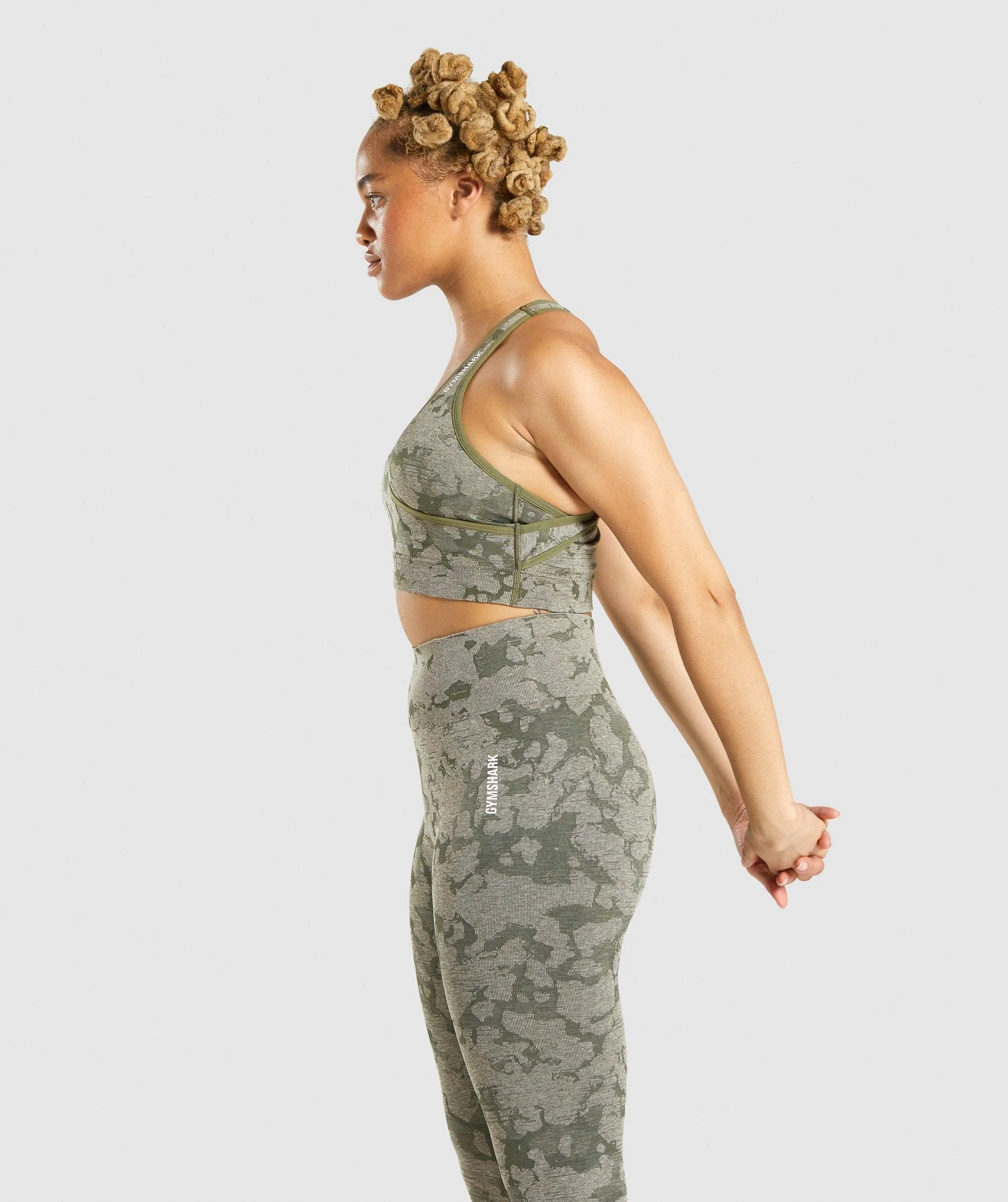 Gymshark Adapt Camo Seamless Sports Bra - Green - Image 3