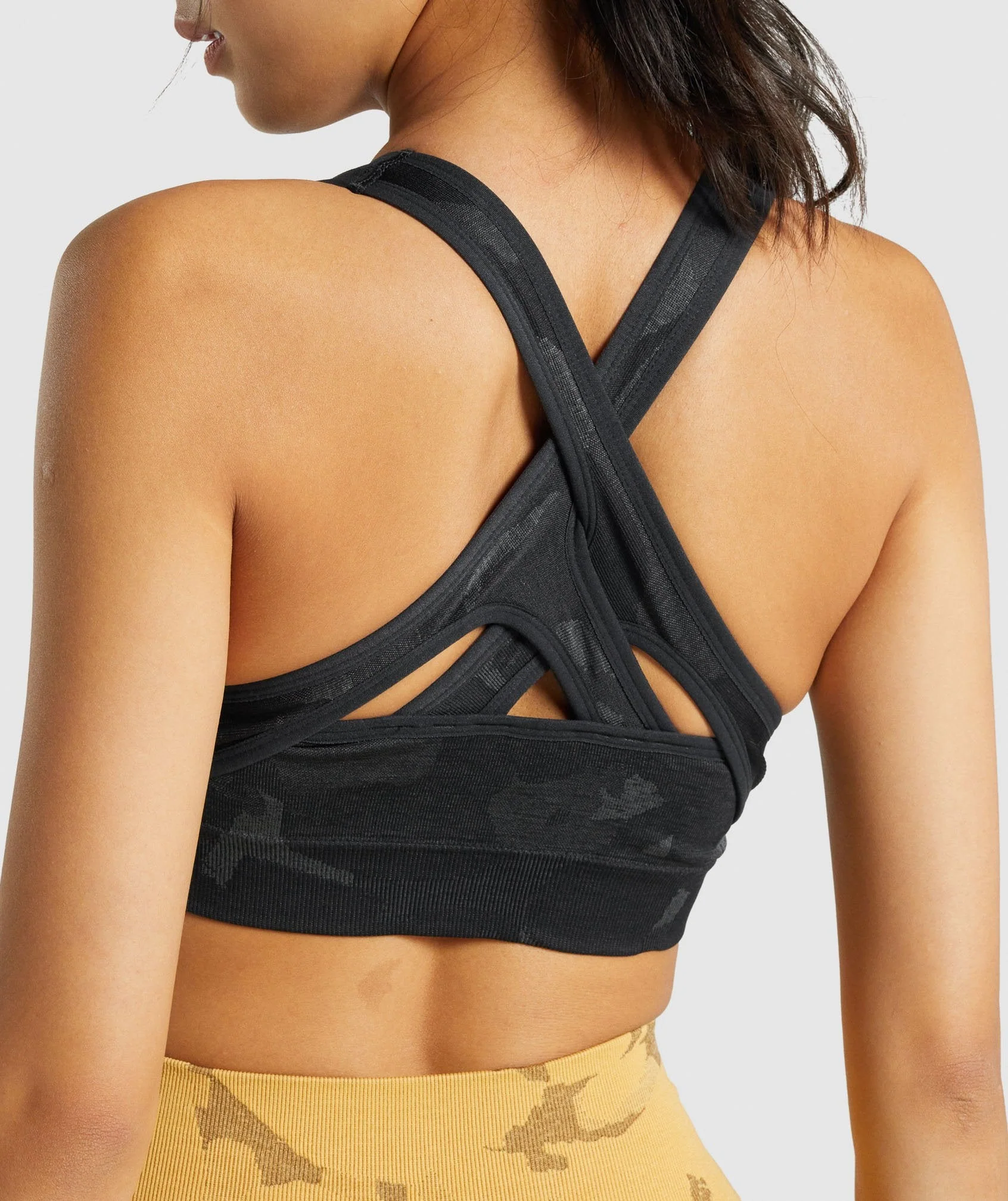 Gymshark Adapt Camo Seamless Sports Bra - Savanna | Black - Image 6