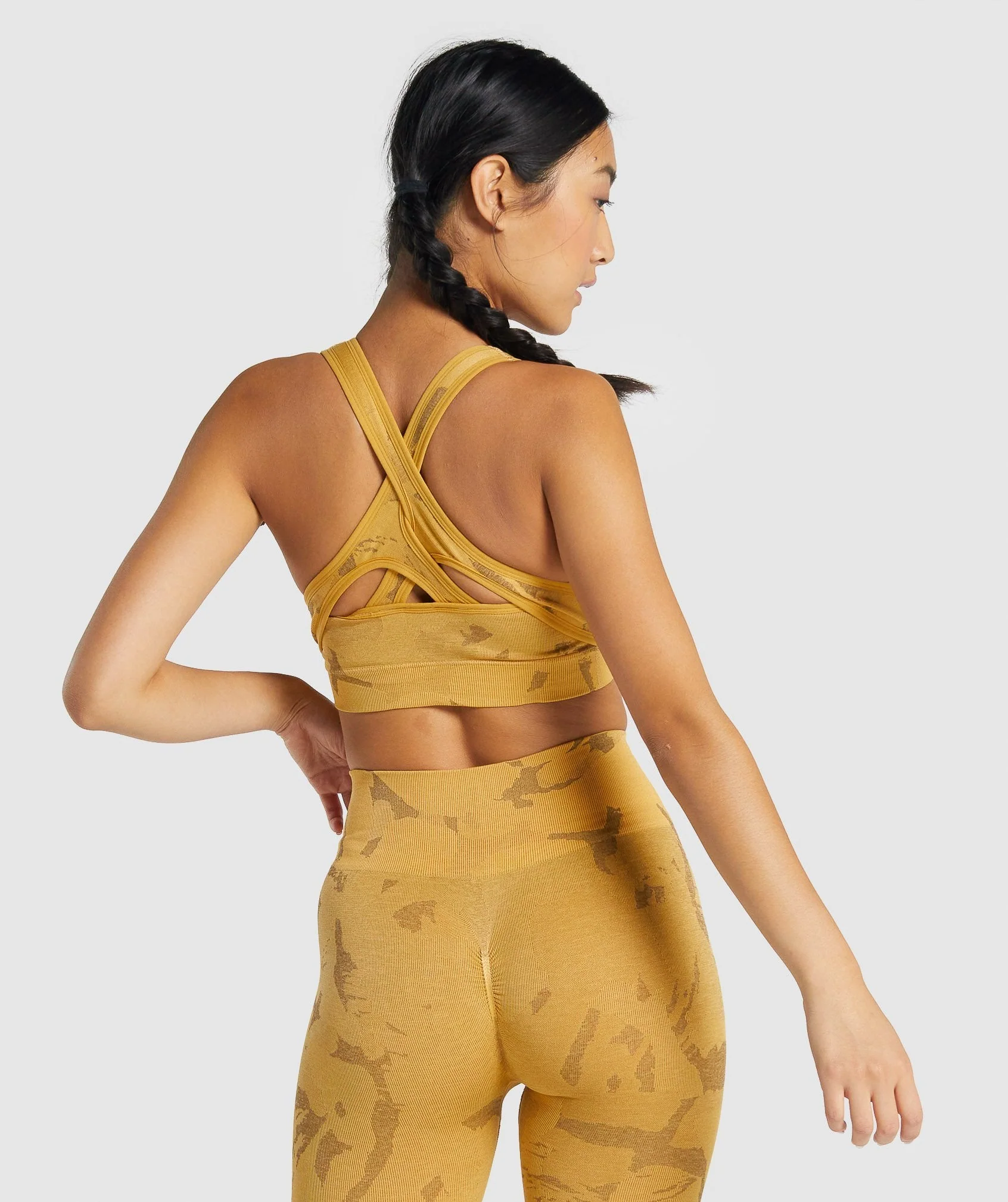 Gymshark Adapt Camo Seamless Sports Bra - Savanna | Yellow - Image 2