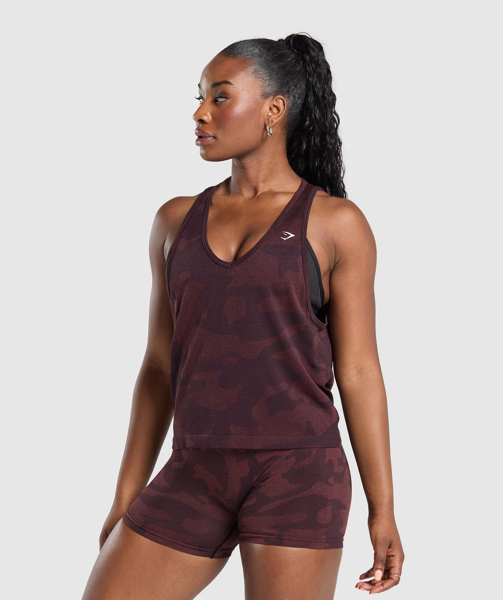 Gymshark Adapt Camo Seamless Tank - Plum Brown/Burgundy Brown - Image 3