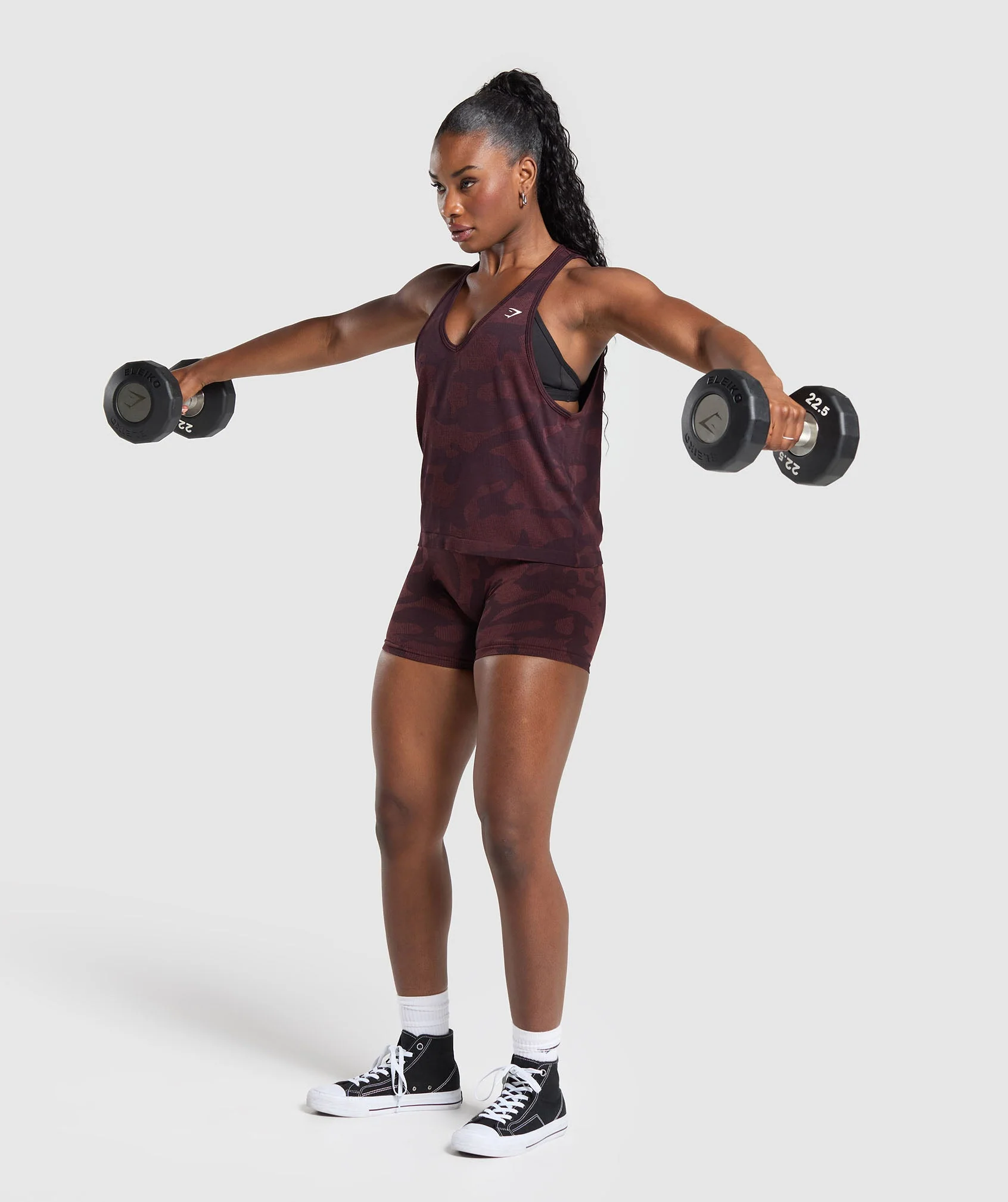 Gymshark Adapt Camo Seamless Tank - Plum Brown/Burgundy Brown - Image 4