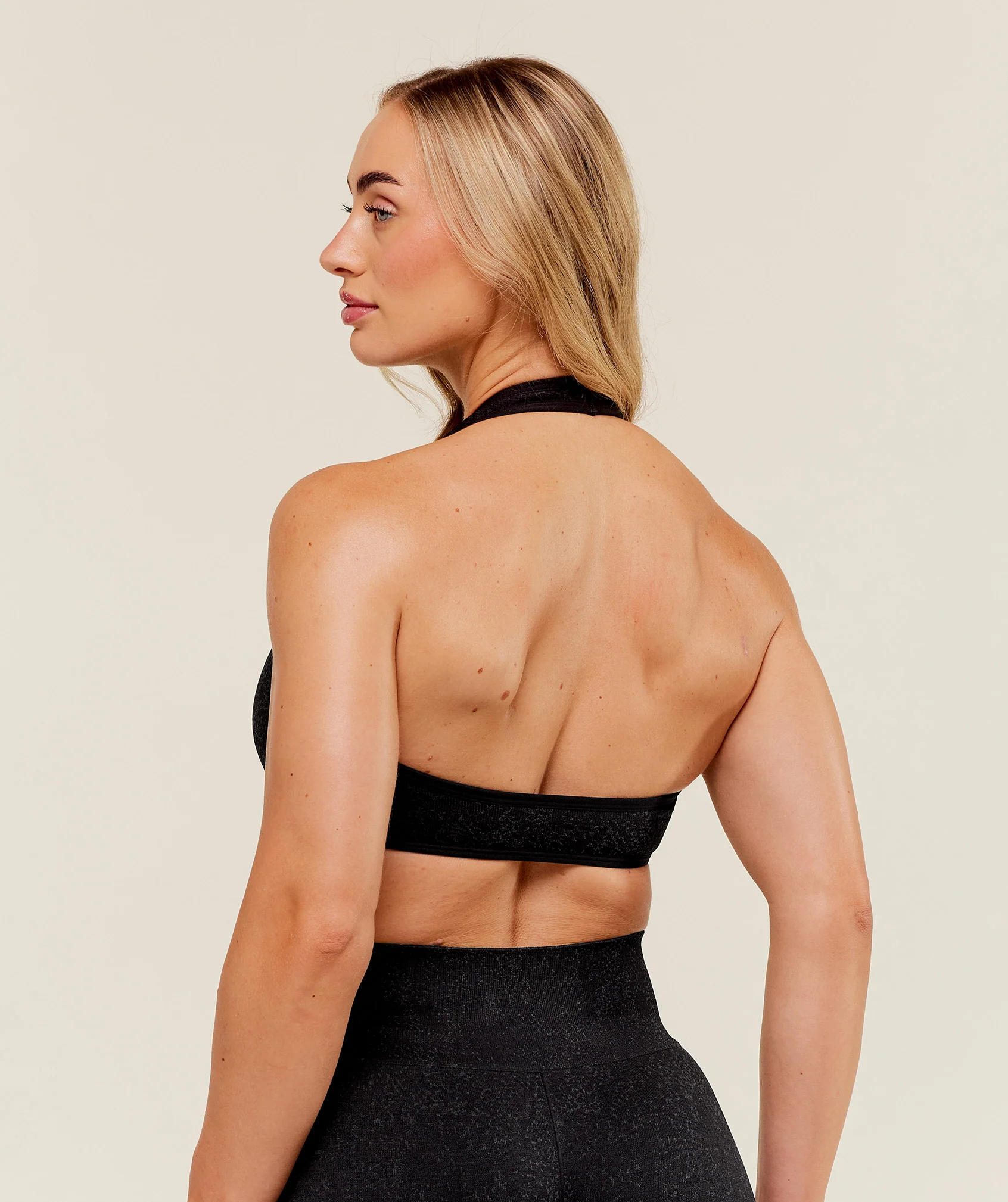Gymshark Adapt Fleck x Whitney Halterneck Sports Bra - Black - Image 2