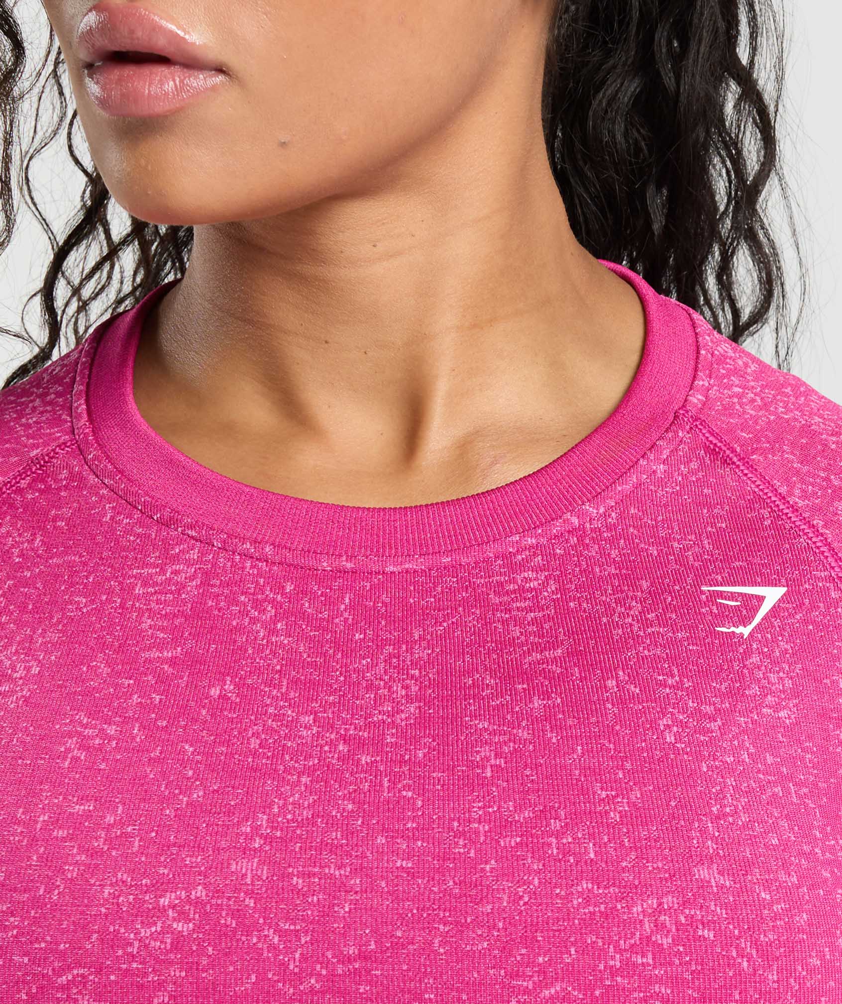 Gymshark Adapt Fleck Seamless Long Sleeve Crop Top - Winning Pink/Sour Pink - Image 5