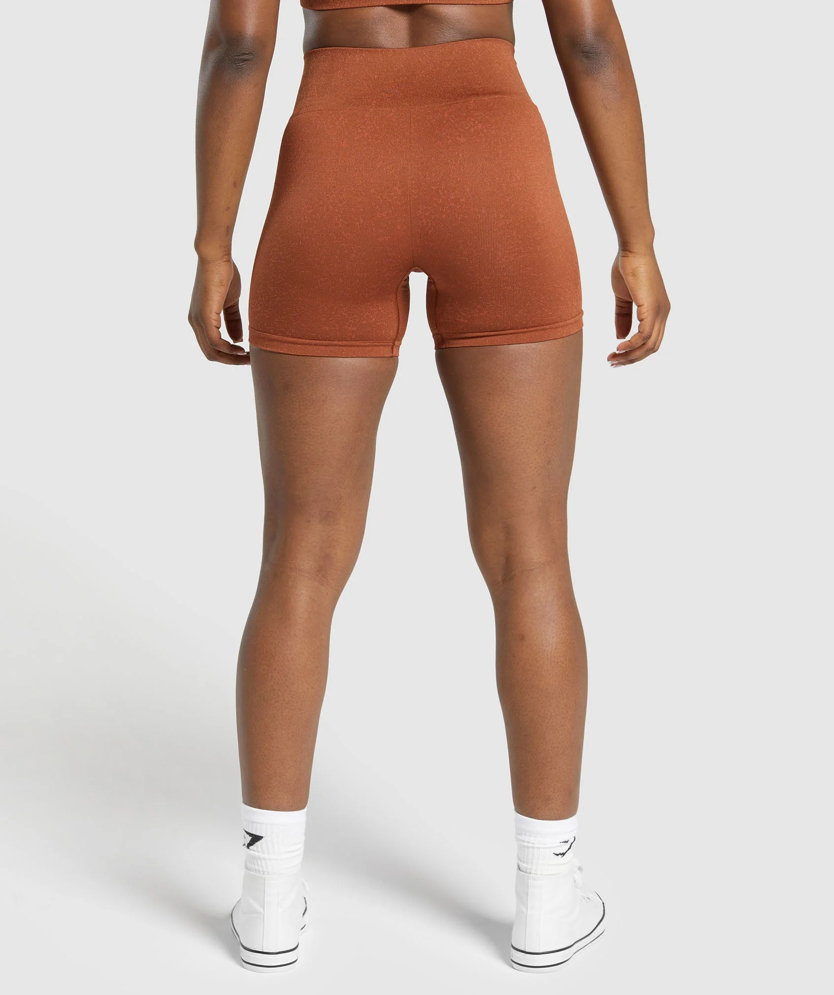 Gymshark Adapt Fleck Seamless Shorts - Copper Brown/Terracotta Orange - Image 2