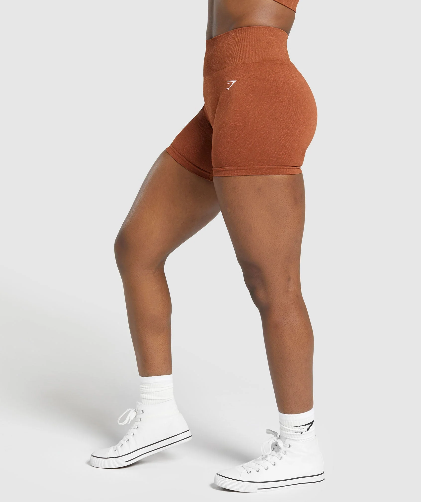 Gymshark Adapt Fleck Seamless Shorts - Copper Brown/Terracotta Orange - Image 3