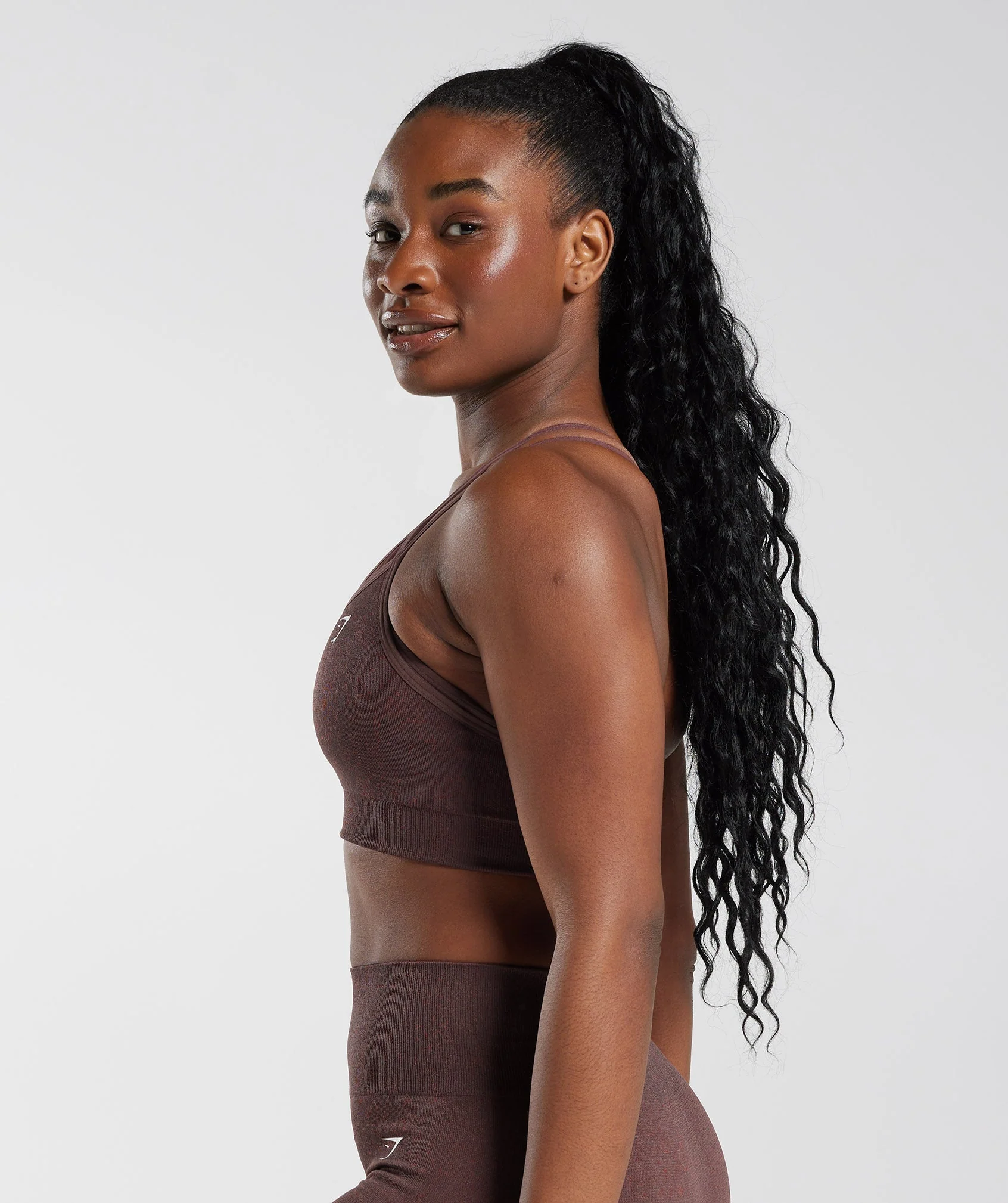 Gymshark Adapt Fleck Seamless Sports Bra - Chocolate Brown - Image 3