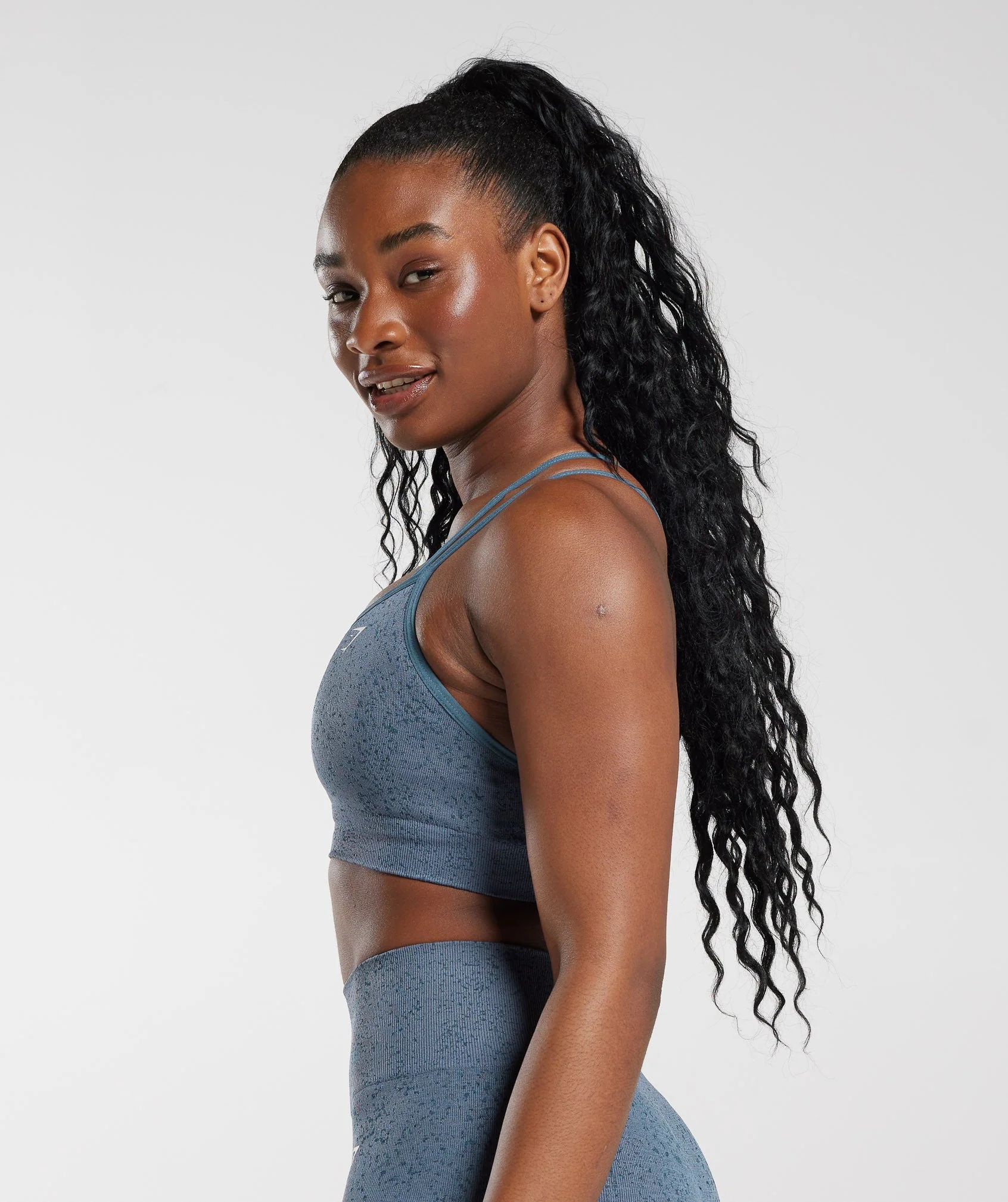 Gymshark Adapt Fleck Seamless Sports Bra - Evening Blue - Image 3