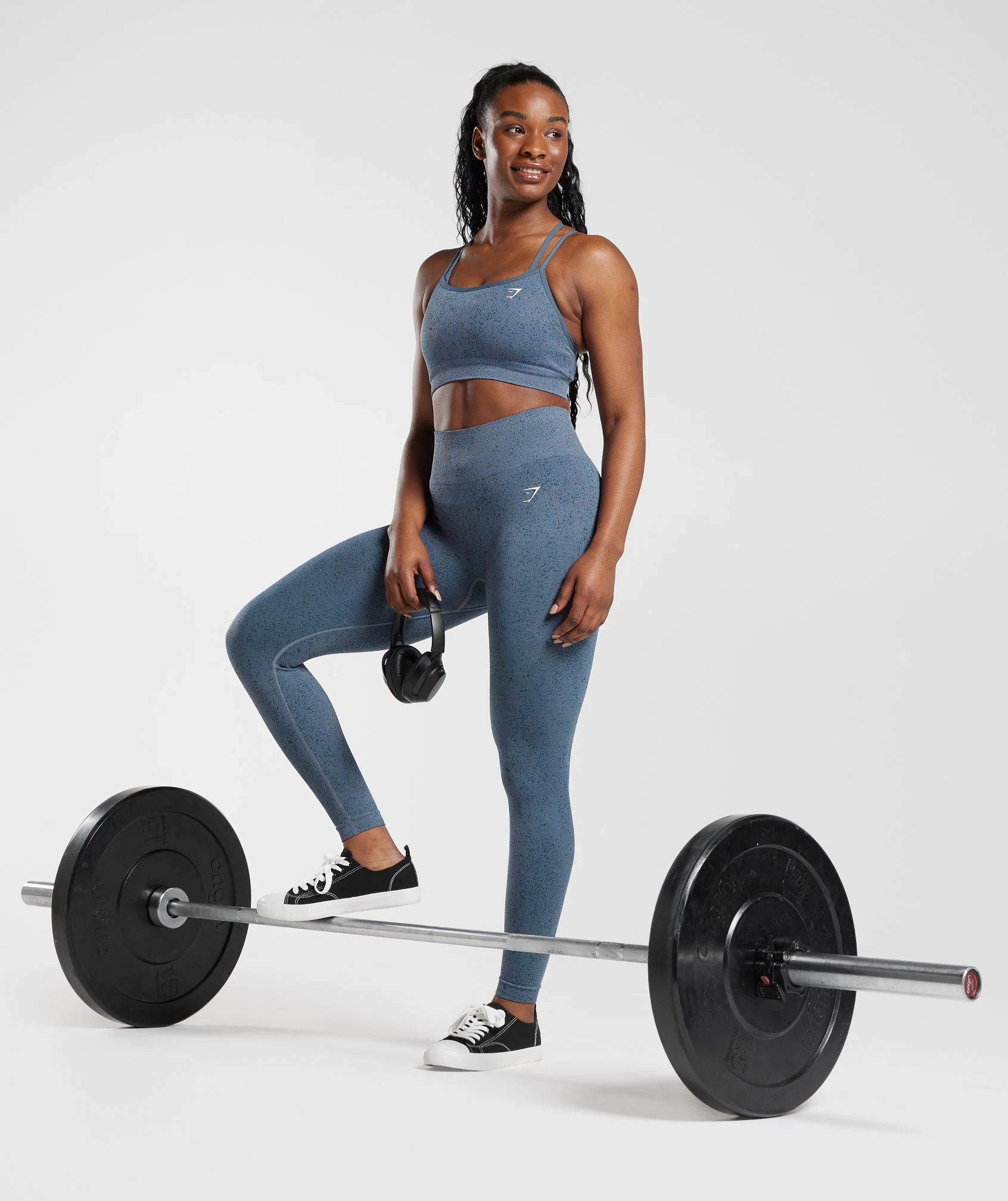 Gymshark Adapt Fleck Seamless Sports Bra - Evening Blue - Image 4