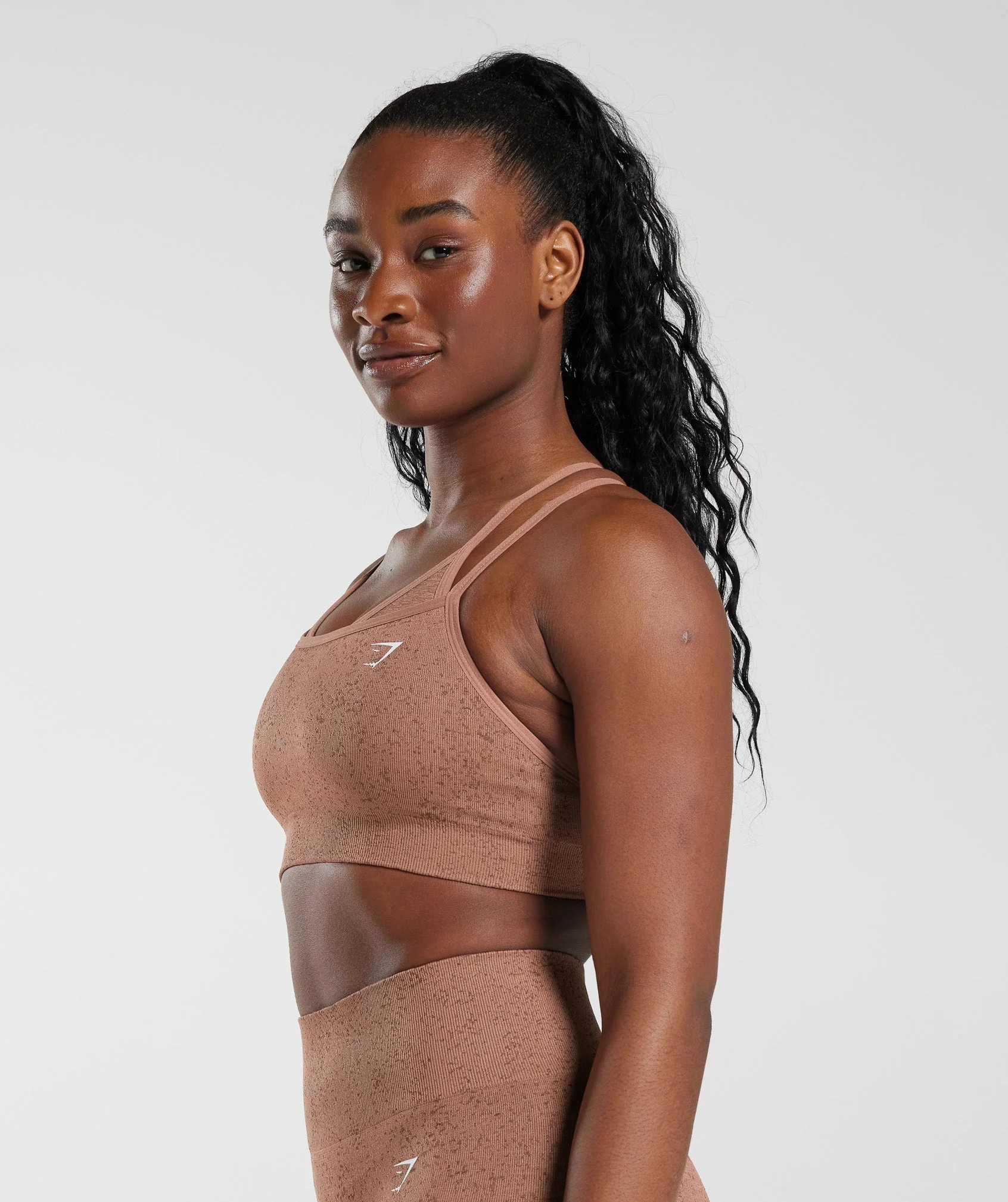 Gymshark Adapt Fleck Seamless Sports Bra - Sandstone Brown - Image 3