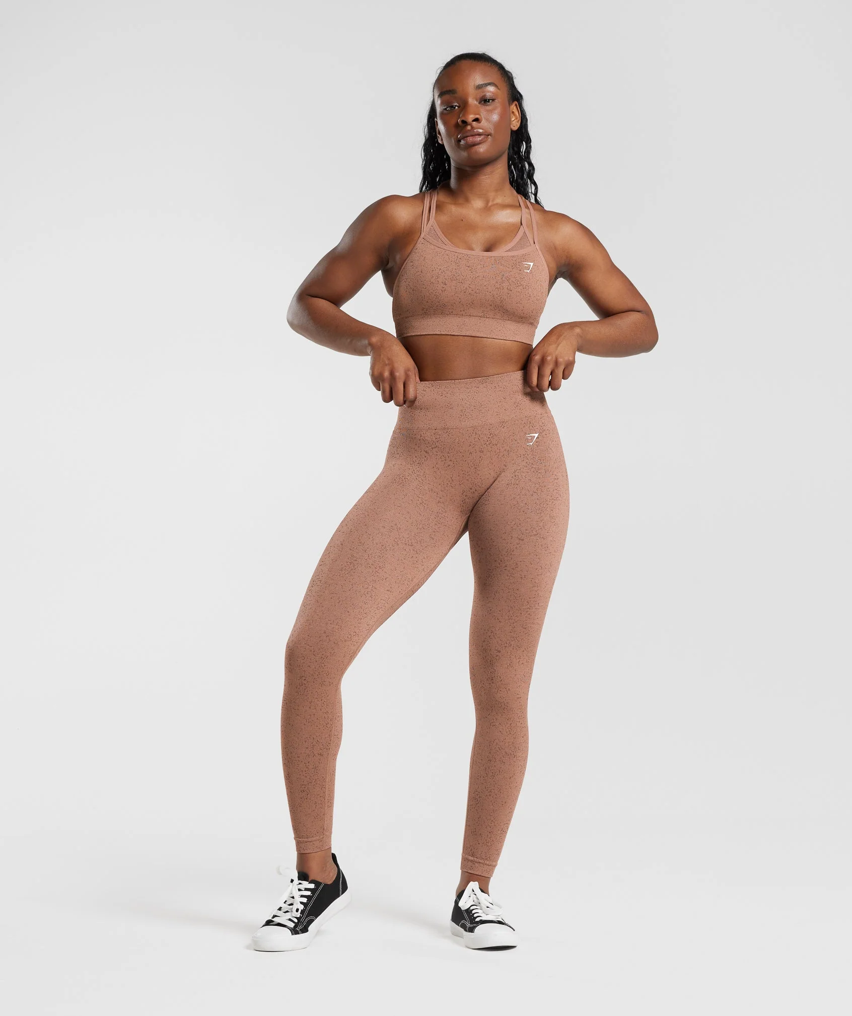 Gymshark Adapt Fleck Seamless Sports Bra - Sandstone Brown - Image 4