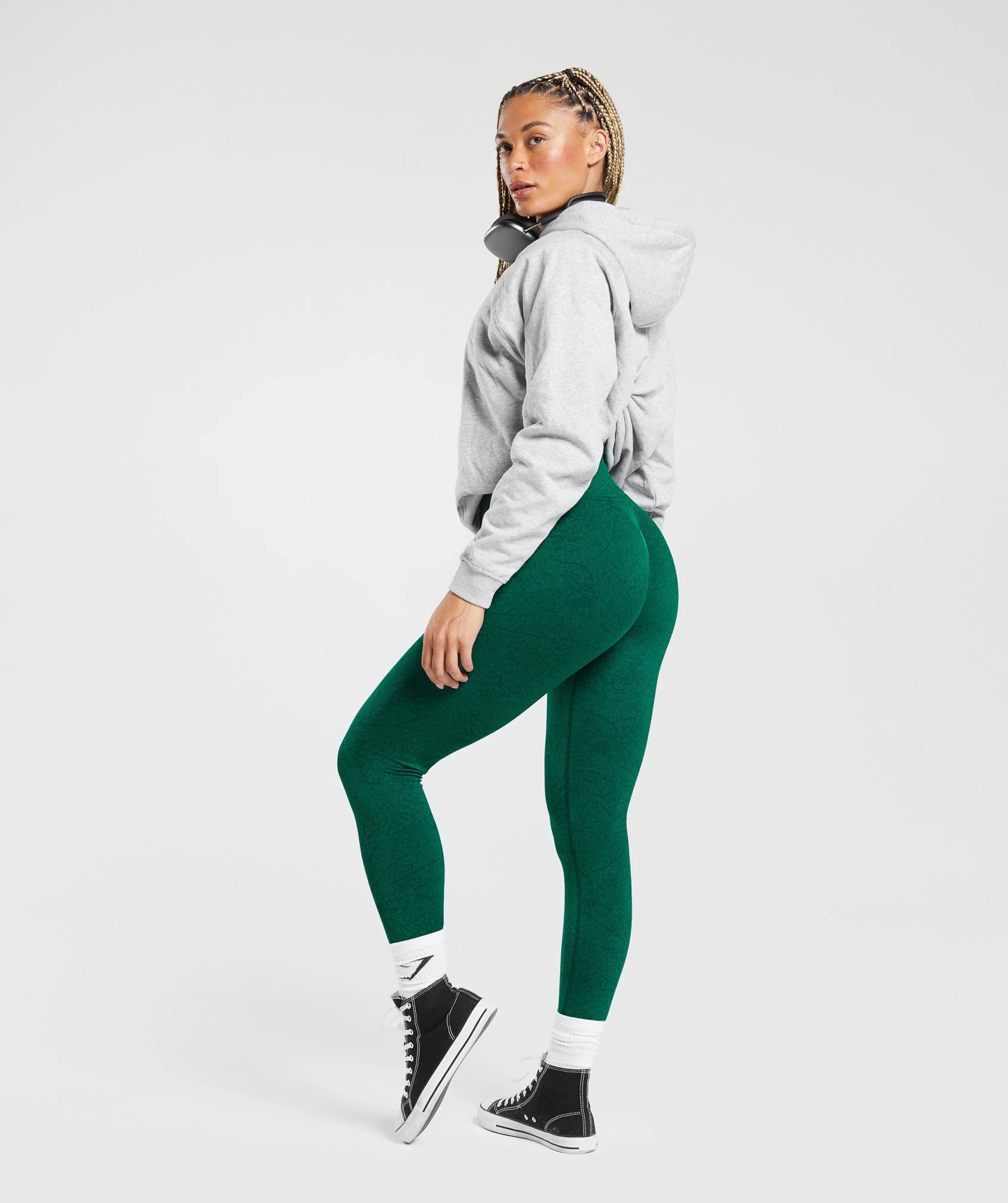 Gymshark Adapt Pattern Seamless Leggings - Forest Green/Rich Green - Image 4