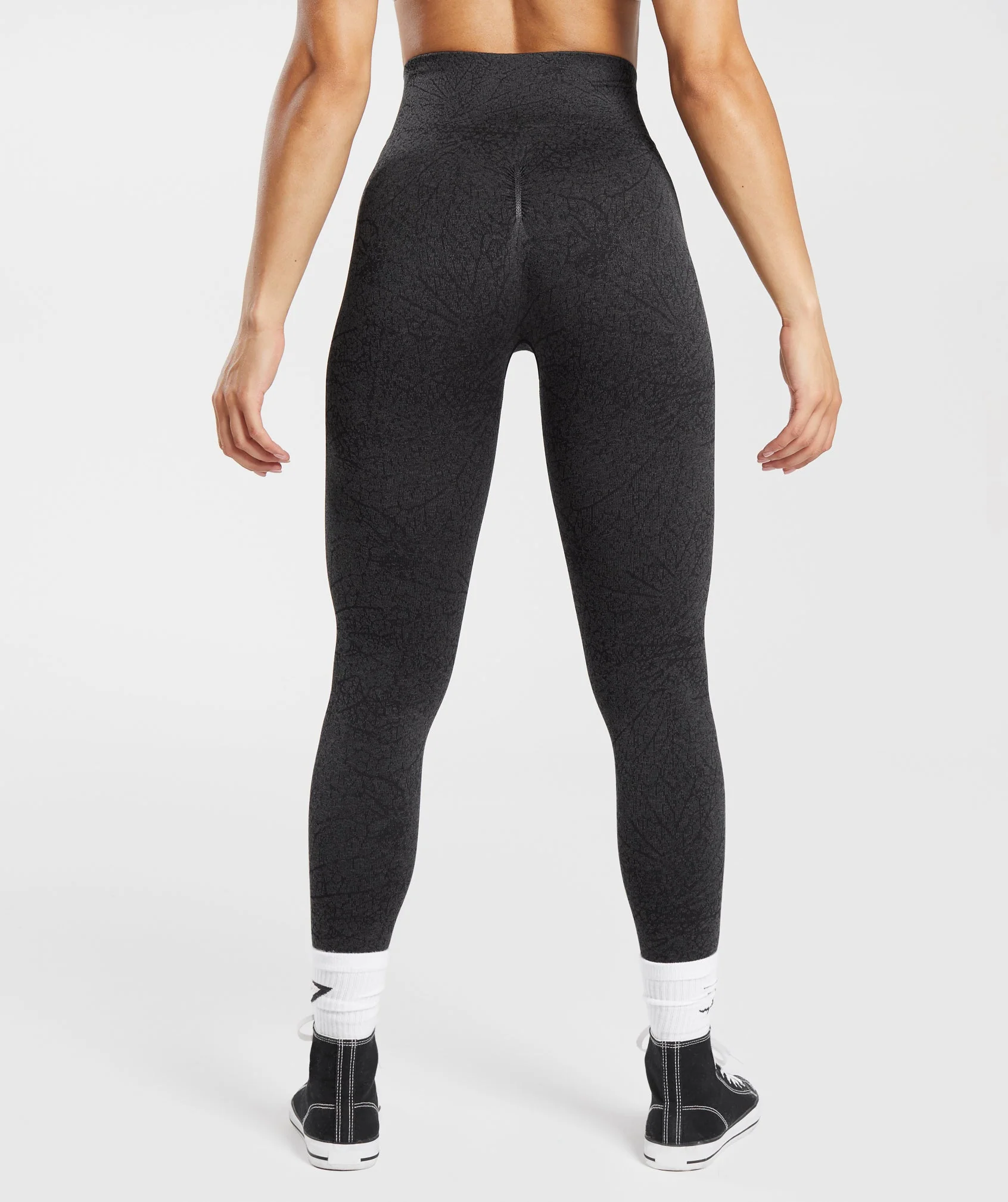 Gymshark Adapt Pattern Seamless Leggings - Black/Graphite Grey - Image 2