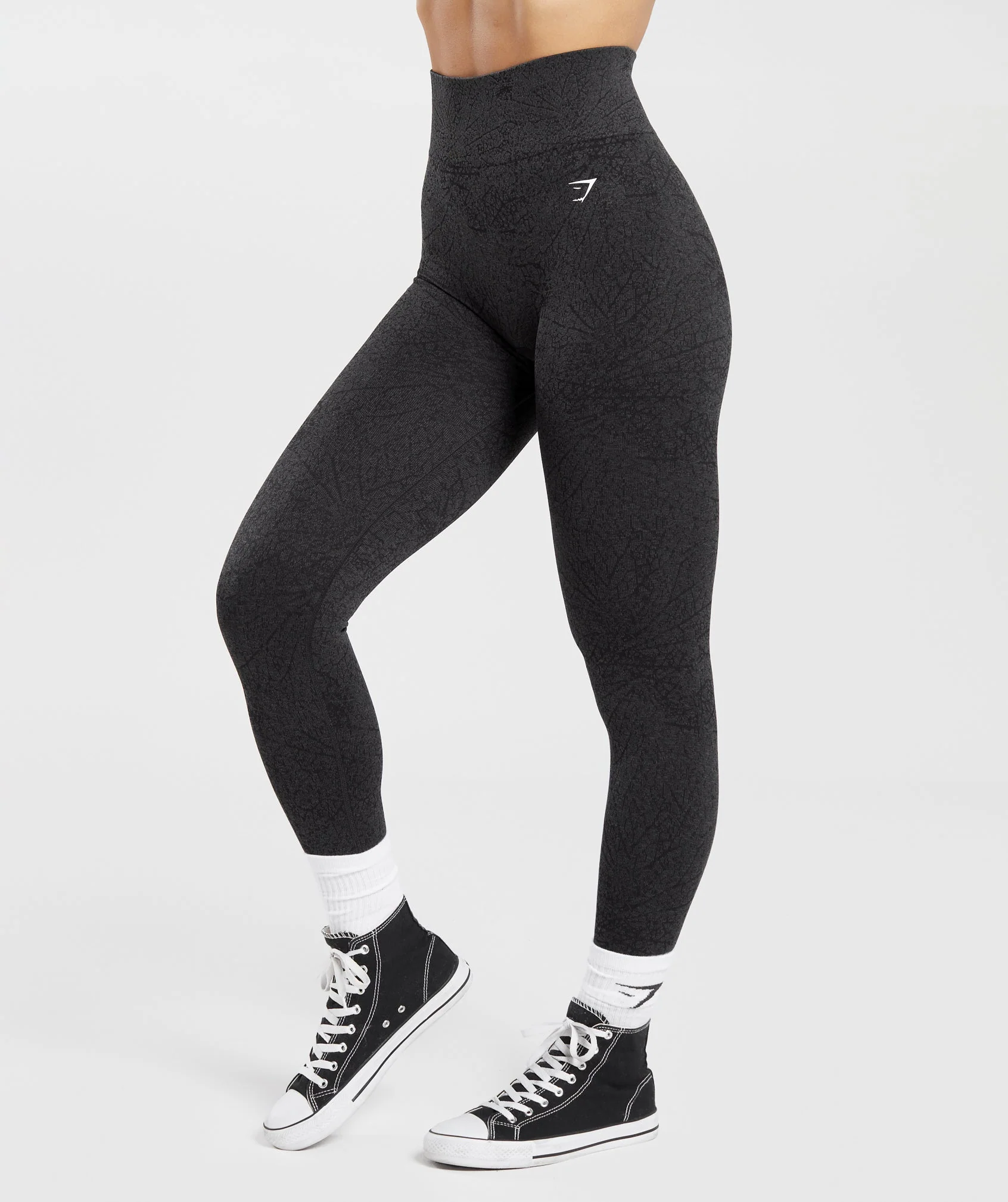 Gymshark Adapt Pattern Seamless Leggings - Black/Graphite Grey - Image 3