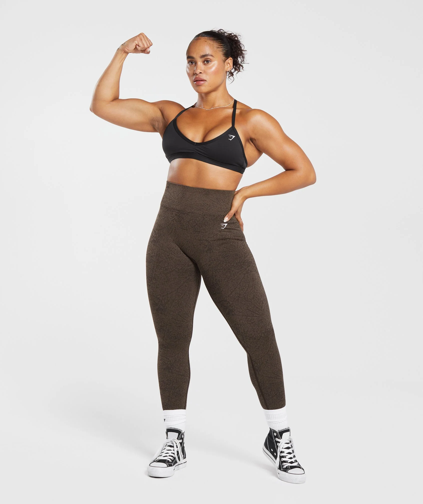 Gymshark Adapt Pattern Seamless Leggings - Woodland Brown/Soul Brown - Image 4