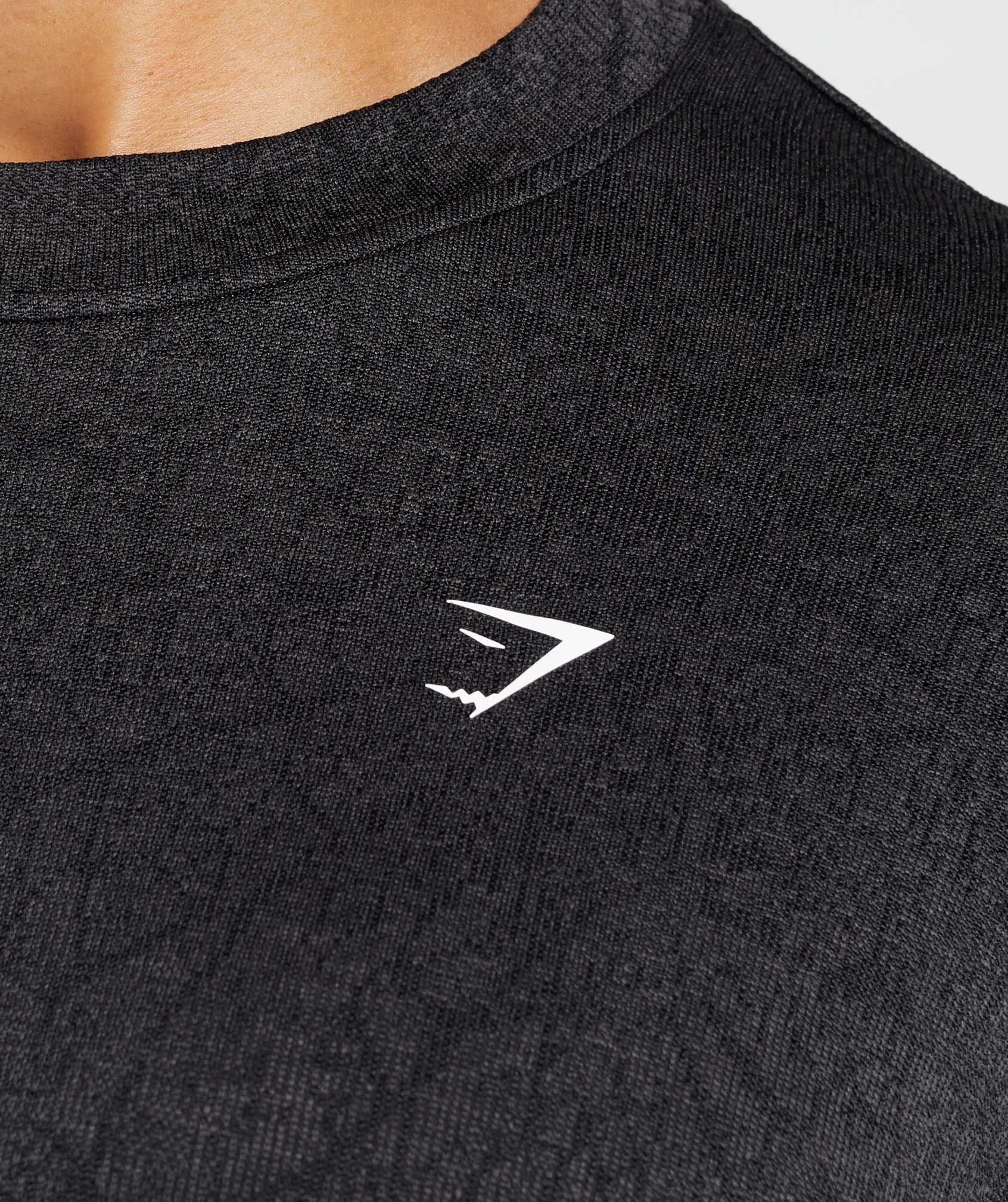 Gymshark Adapt Pattern Seamless Loose Top - Black/Graphite Grey - Image 3