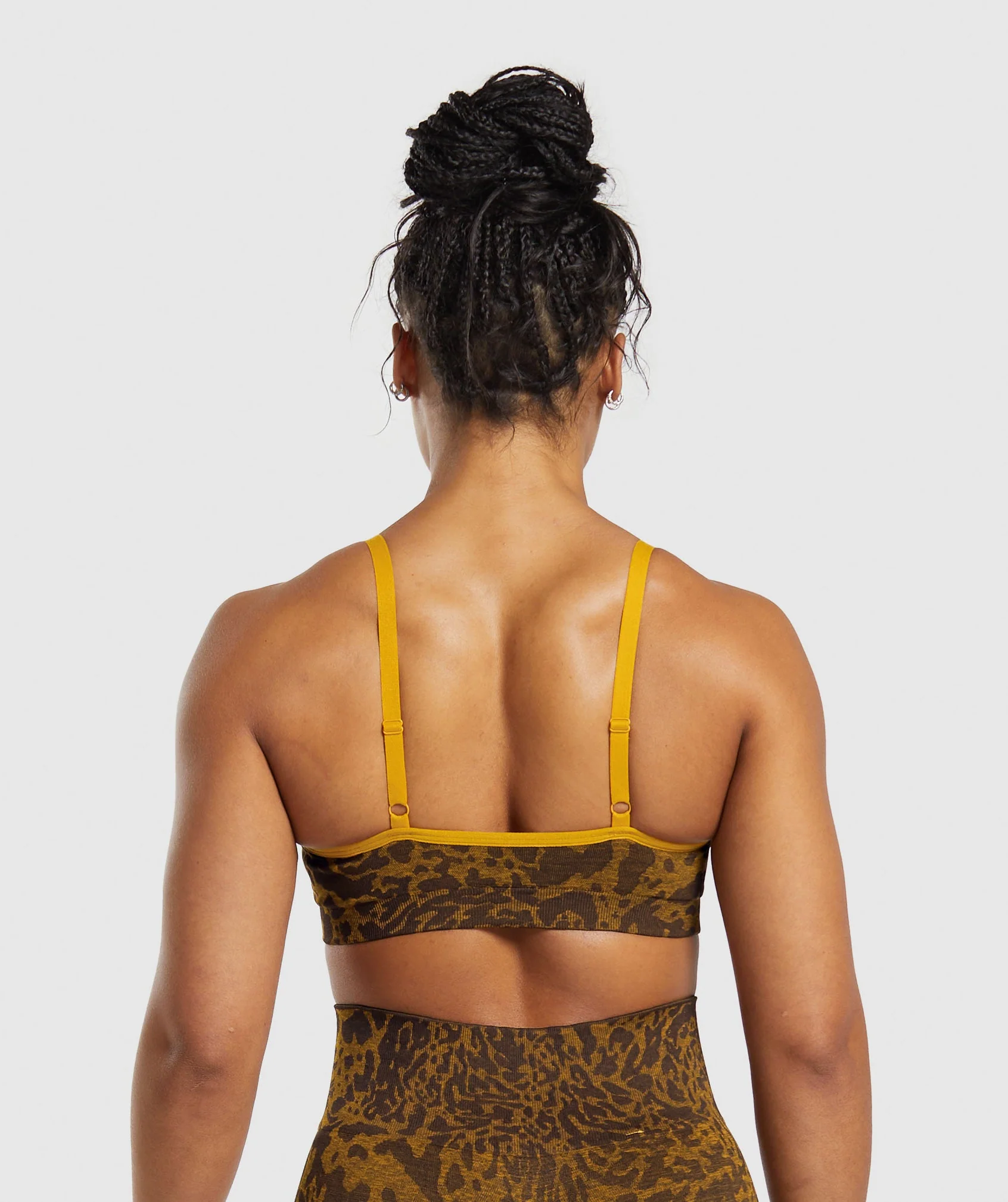 Gymshark Adapt Safari Seamless Sports Bra - Archive Brown/Burnt Yellow - Image 2