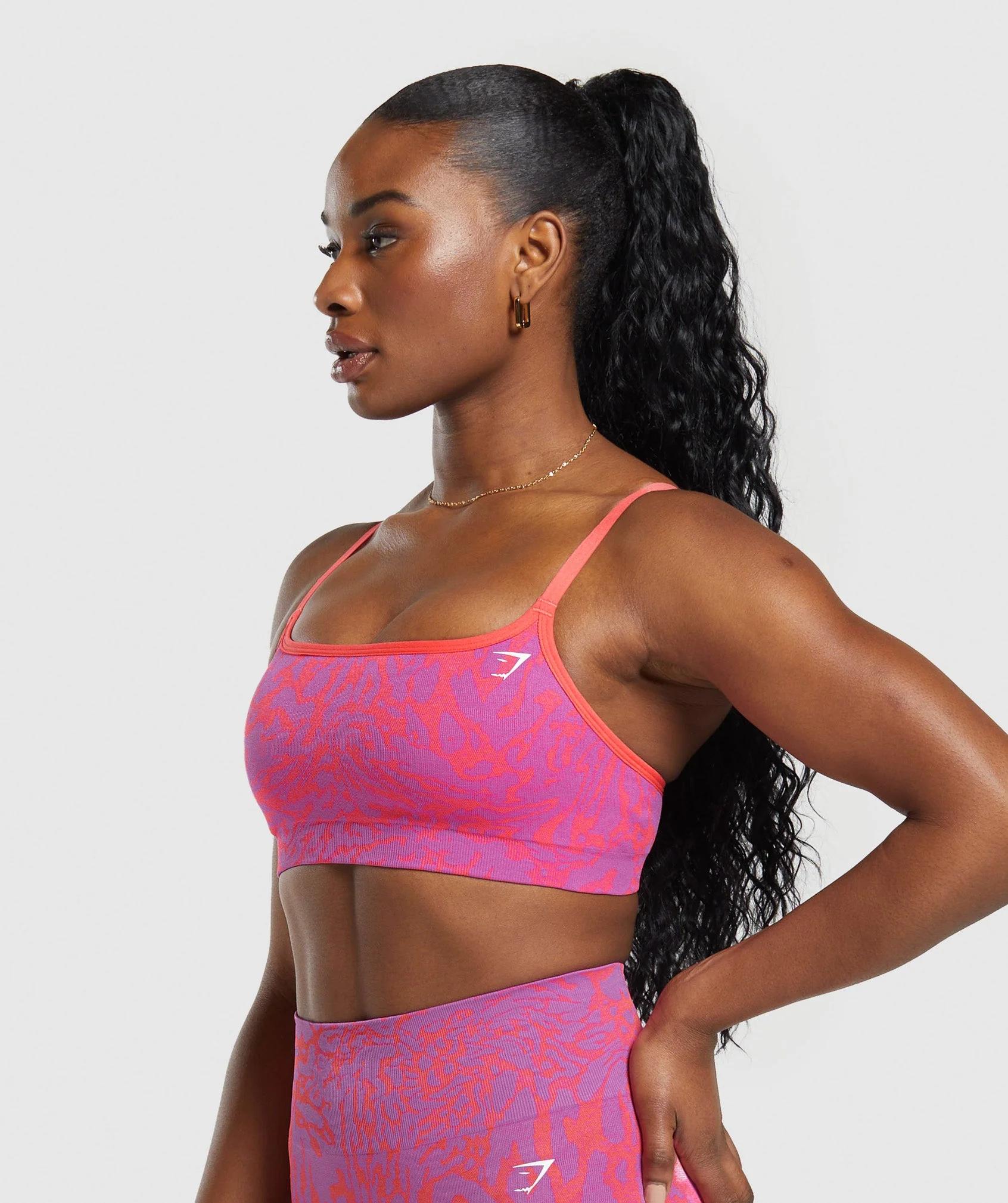 Gymshark Adapt Safari Seamless Sports Bra - Shelly Pink/Fly Coral - Image 3