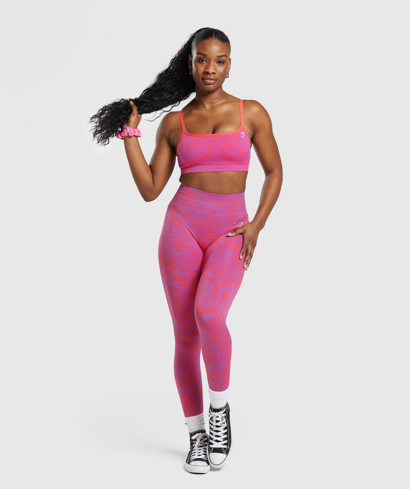 Gymshark Adapt Safari Seamless Sports Bra - Shelly Pink/Fly Coral - Image 4