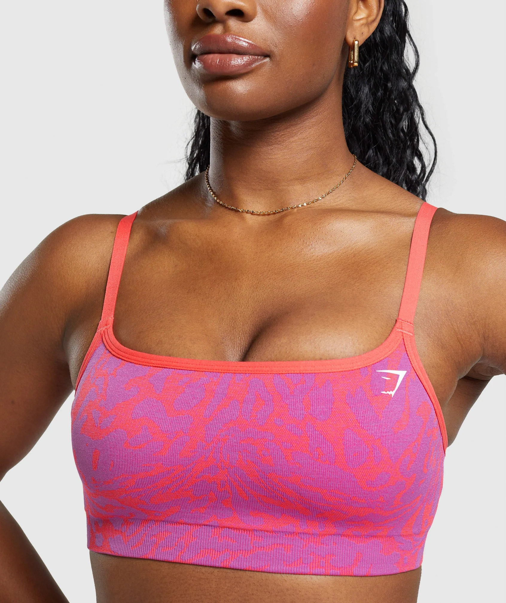 Gymshark Adapt Safari Seamless Sports Bra - Shelly Pink/Fly Coral - Image 5