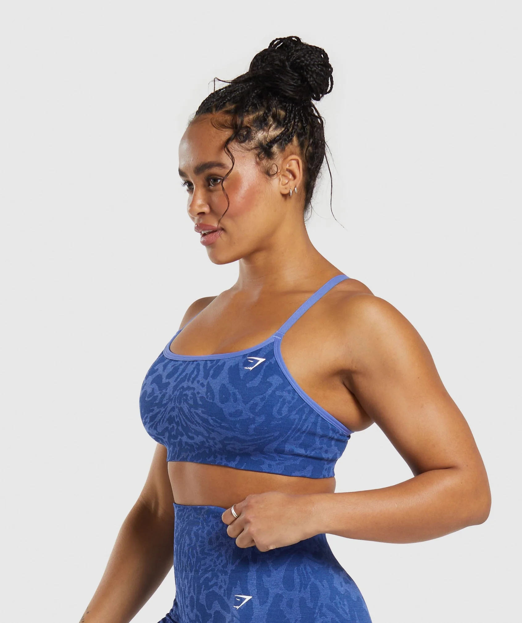Gymshark Adapt Safari Seamless Sports Bra - Wave Blue/Iris Blue - Image 3