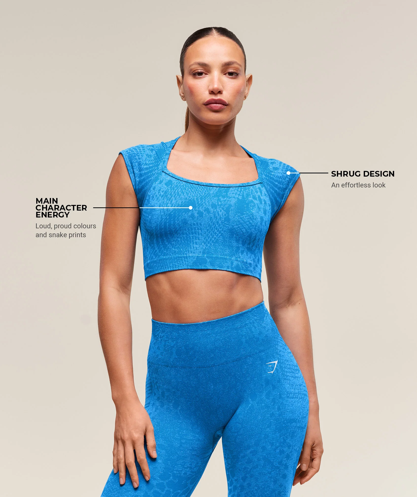 Gymshark Adapt Animal X Whitney Seamless Crop Top - Barbell Blue/Gentle Blue - Image 5