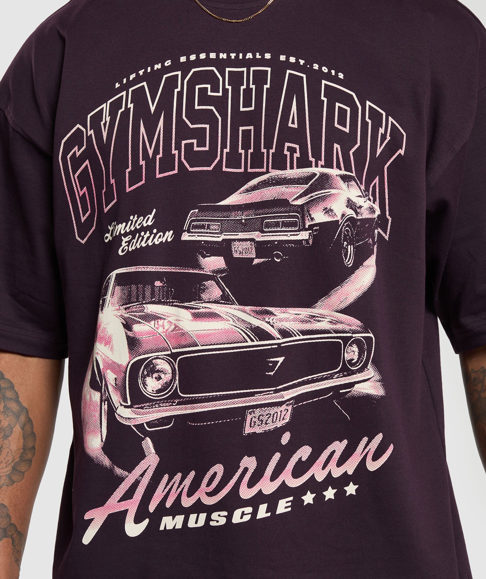Gymshark American Muscle Extreme Oversized T-Shirt - Plum Brown - Image 5