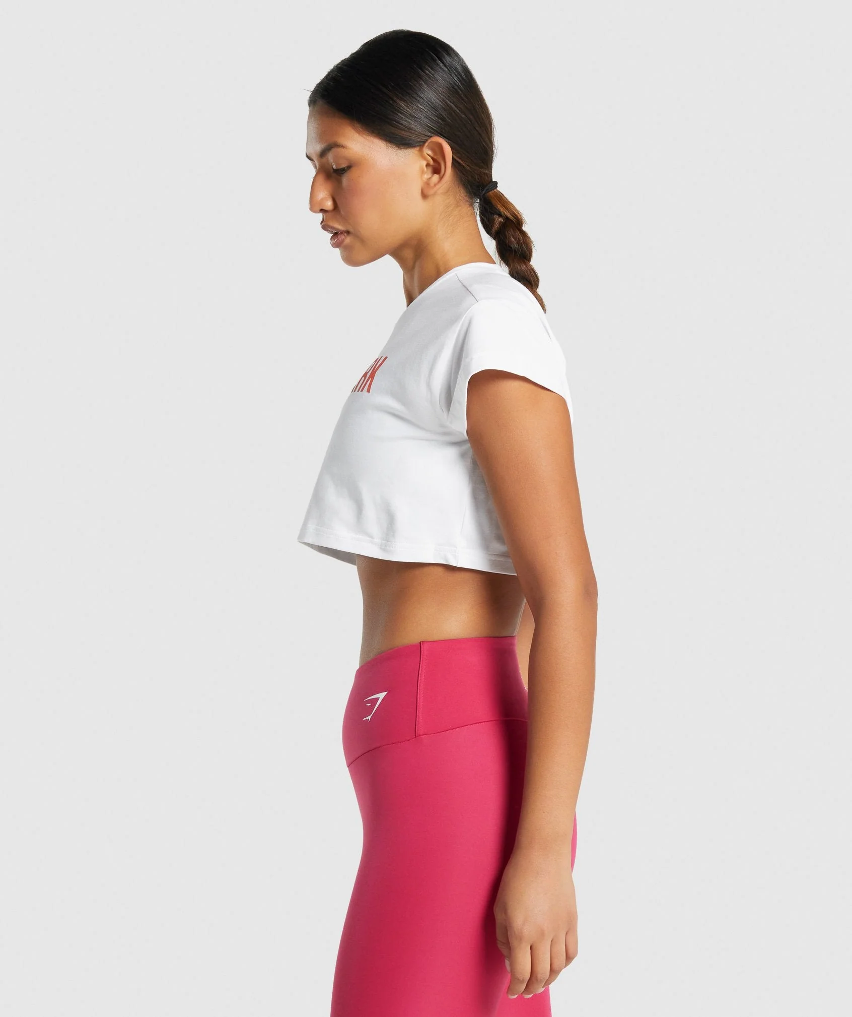 Gymshark Animal Graphic Infill Crop Tee - White - Image 3
