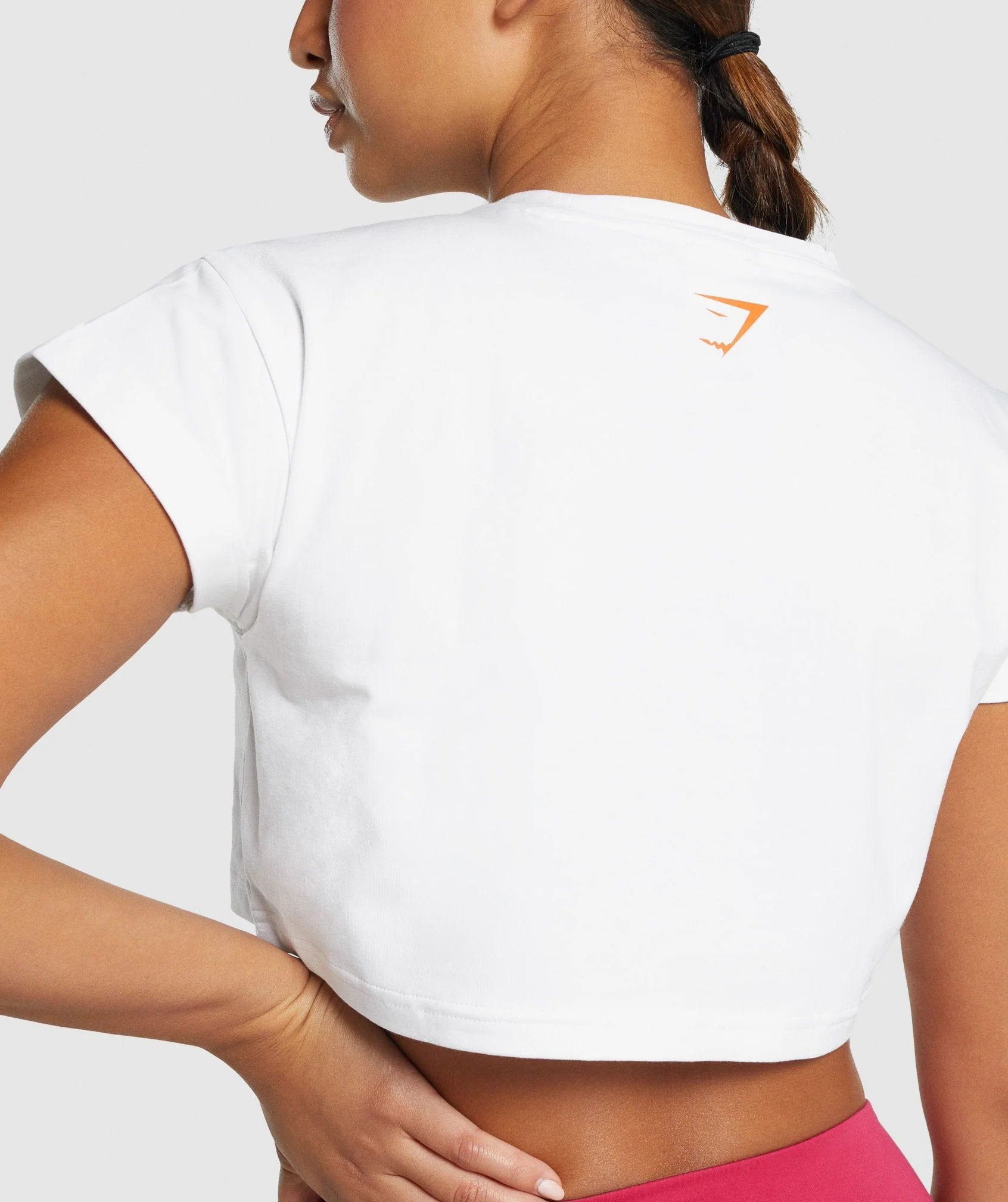Gymshark Animal Graphic Infill Crop Tee - White - Image 5