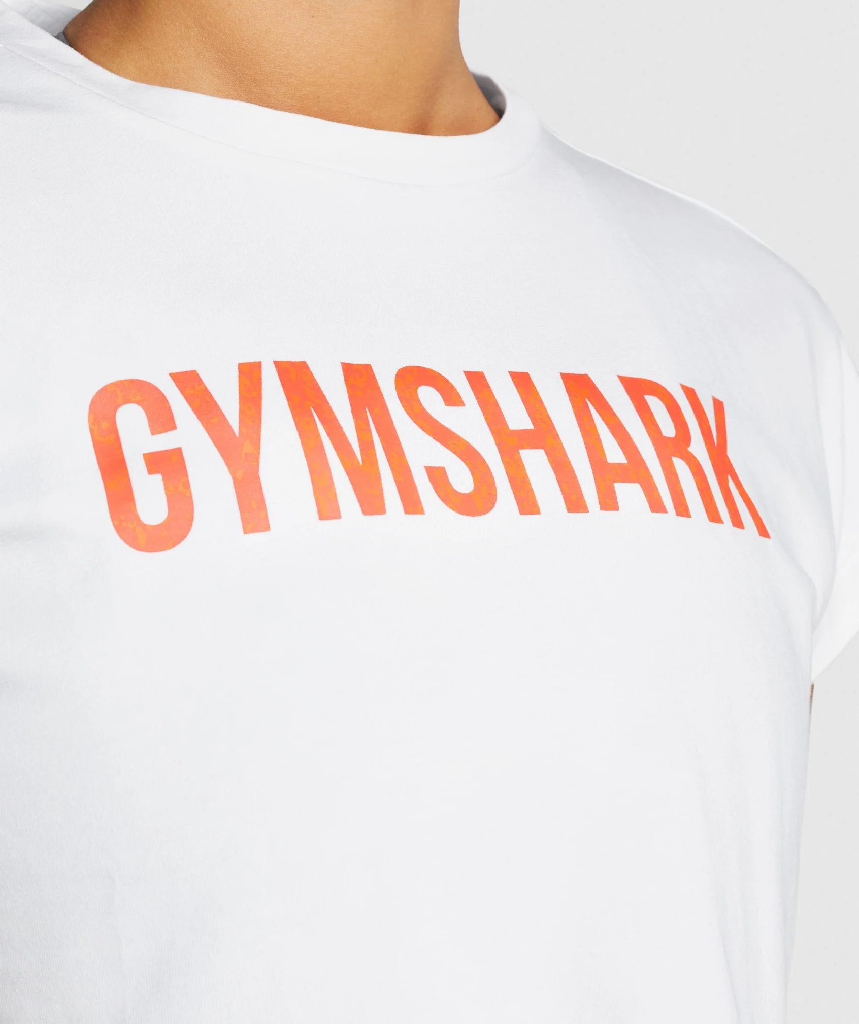 Gymshark Animal Graphic Infill Crop Tee - White - Image 6