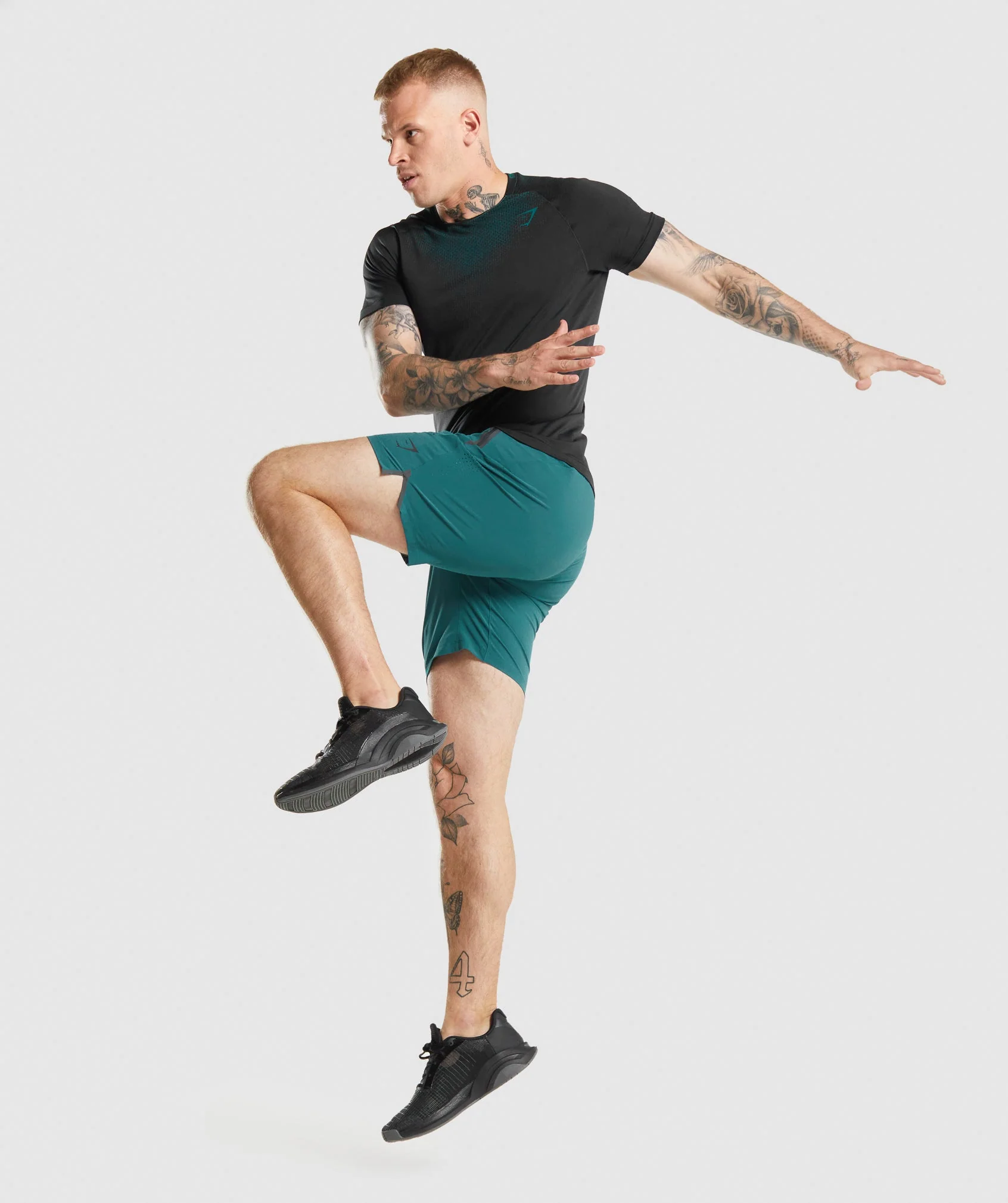 Gymshark Apex Contrast T-Shirt - Black/Teal - Image 4