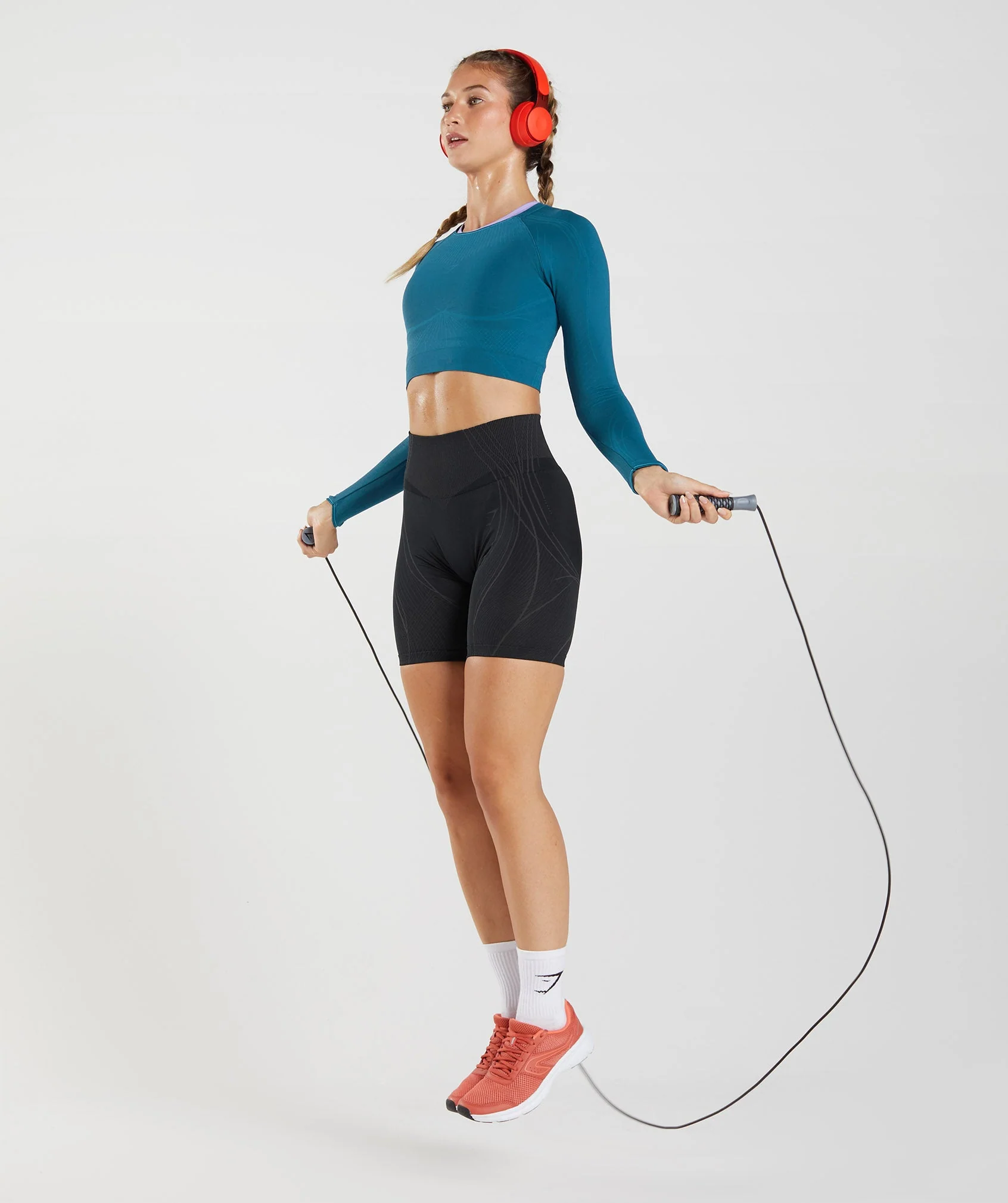 Gymshark Apex Seamless Crop Top - Atlantic Blue/Shark Blue - Image 4