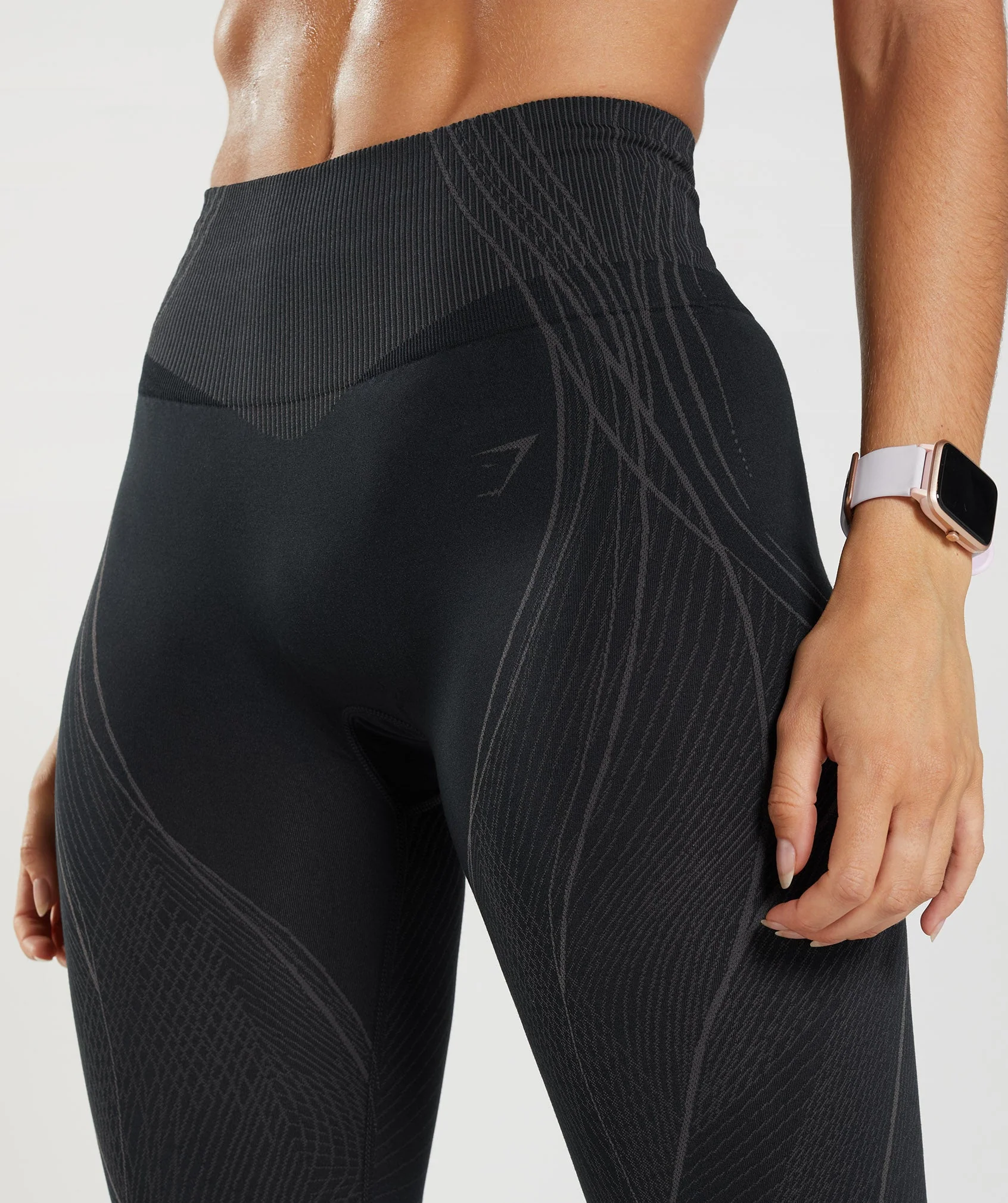 Gymshark Apex Seamless Leggings - Black/Onyx Grey - Image 5