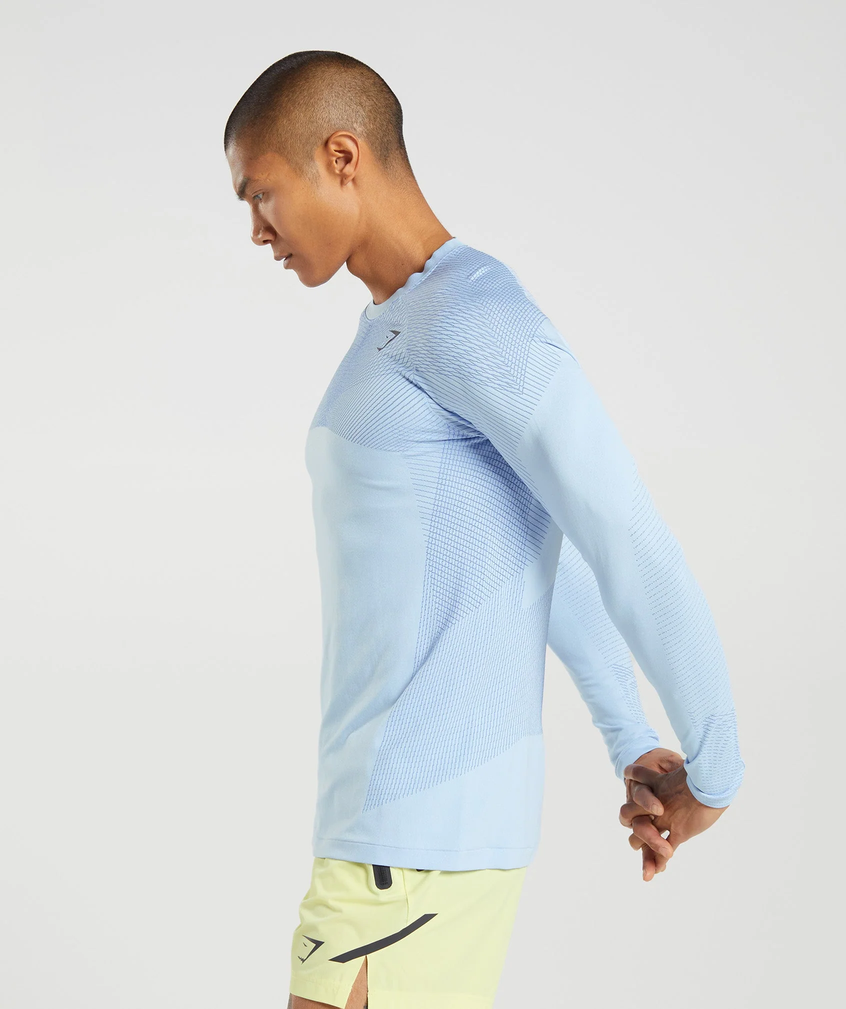 Gymshark Apex Seamless Long Sleeve T-Shirt - Linen Blue/Court Blue - Image 3