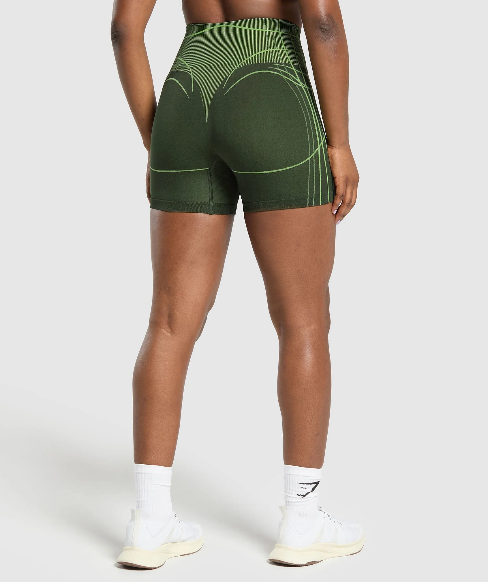 Gymshark Apex Seamless Shorts - Trail Green/Energy Gelato Green - Image 2