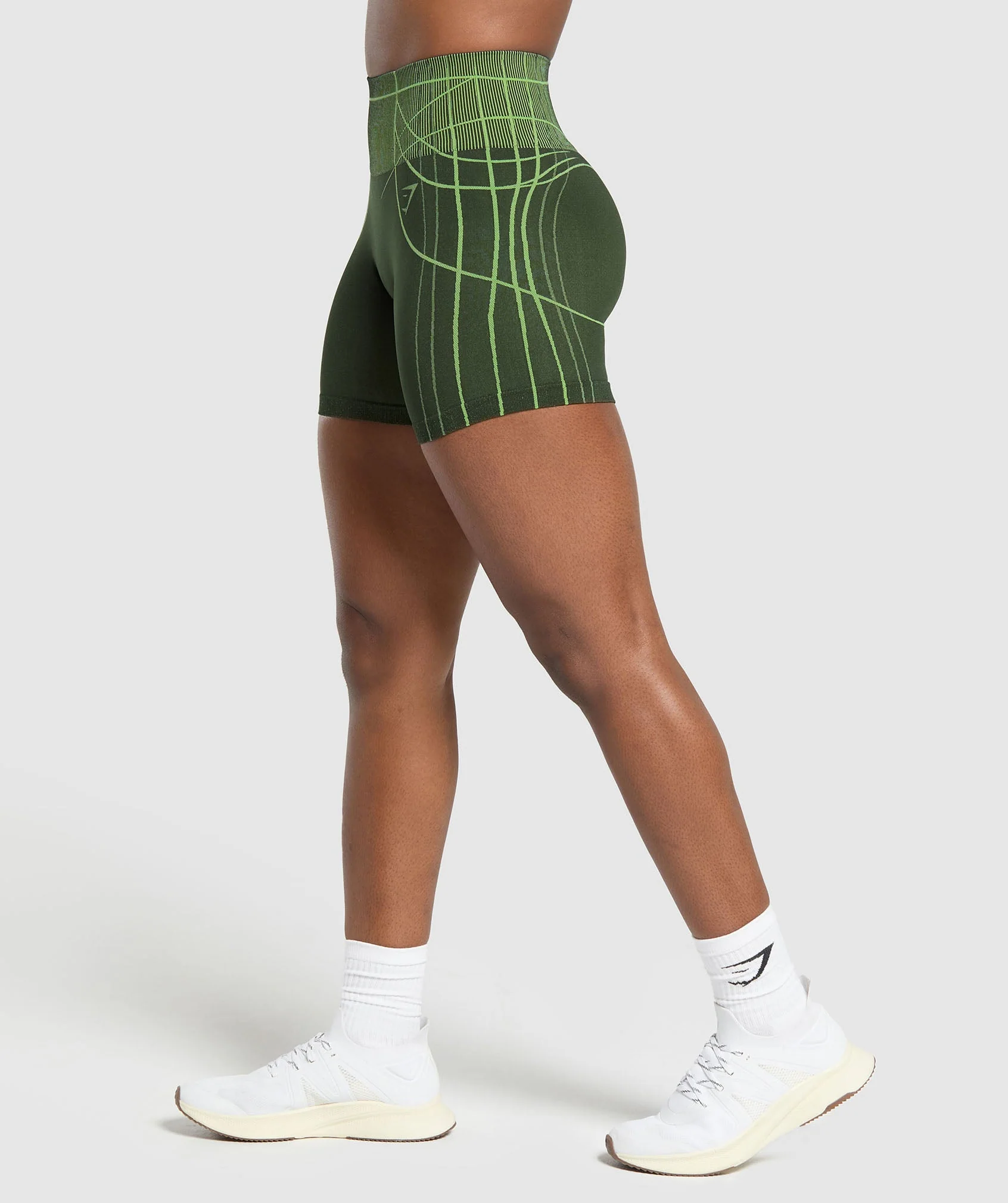 Gymshark Apex Seamless Shorts - Trail Green/Energy Gelato Green - Image 3