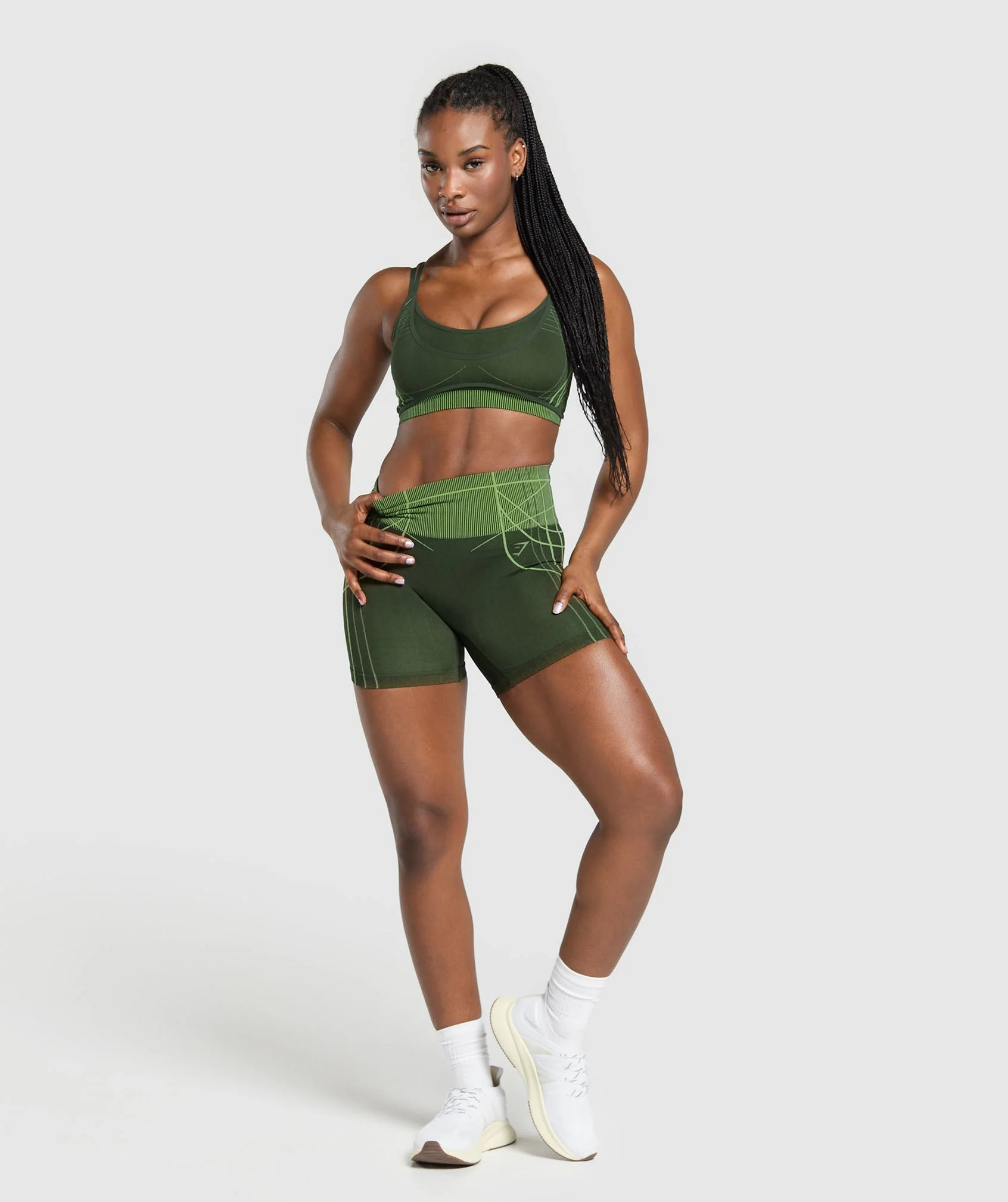 Gymshark Apex Seamless Shorts - Trail Green/Energy Gelato Green - Image 4
