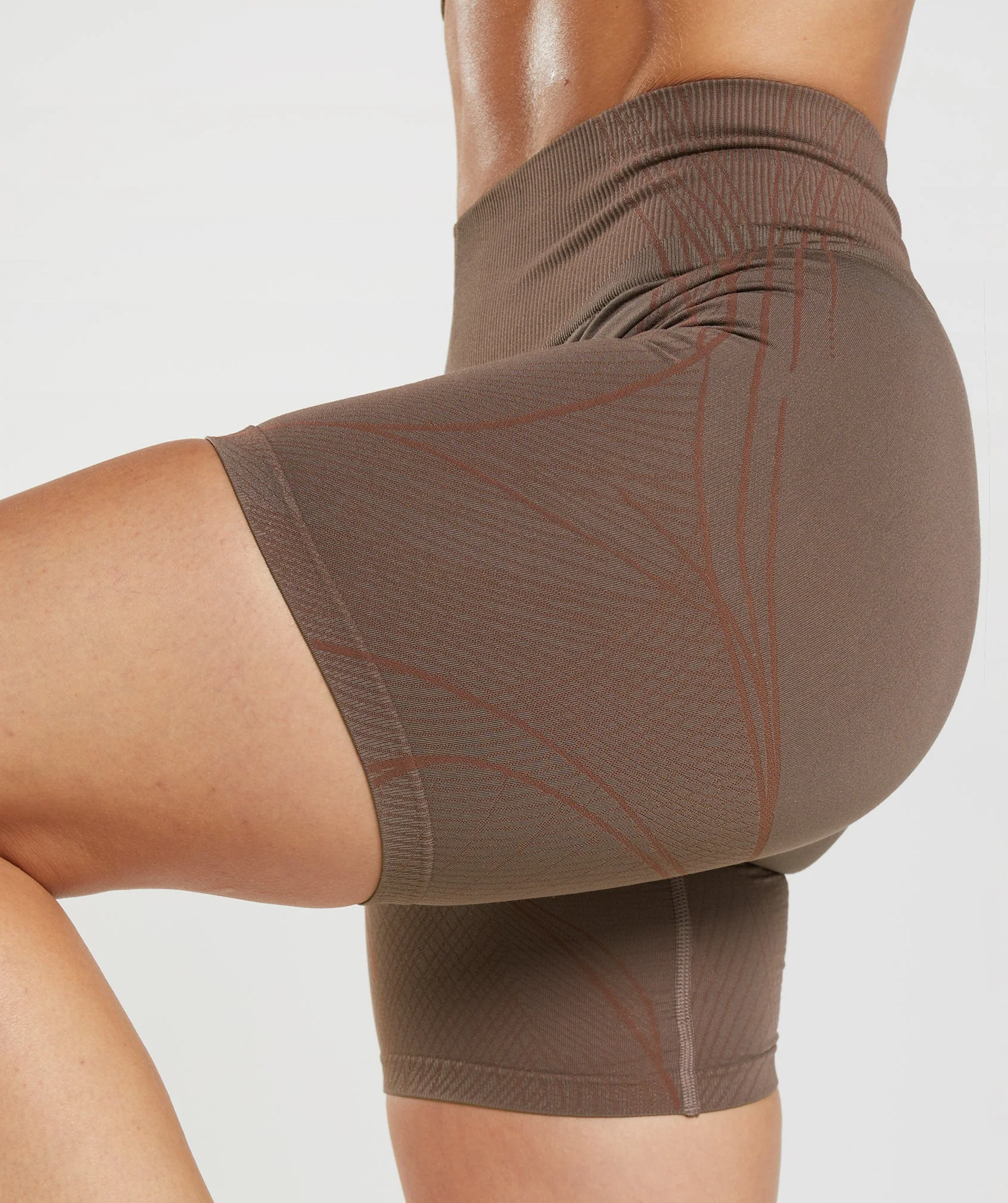 Gymshark Apex Seamless Shorts - Truffle Brown/Cherry Brown - Image 3