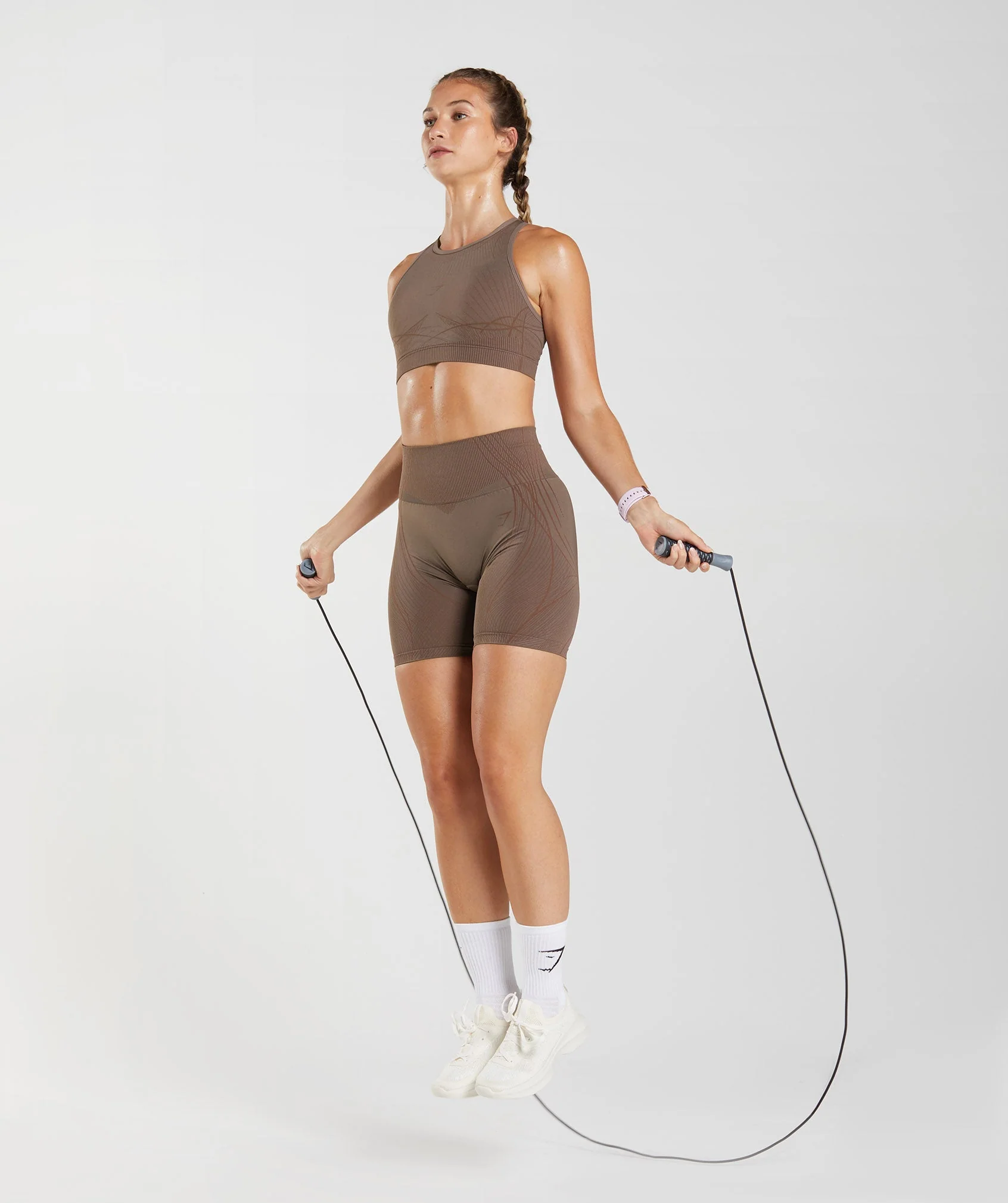 Gymshark Apex Seamless Shorts - Truffle Brown/Cherry Brown - Image 4