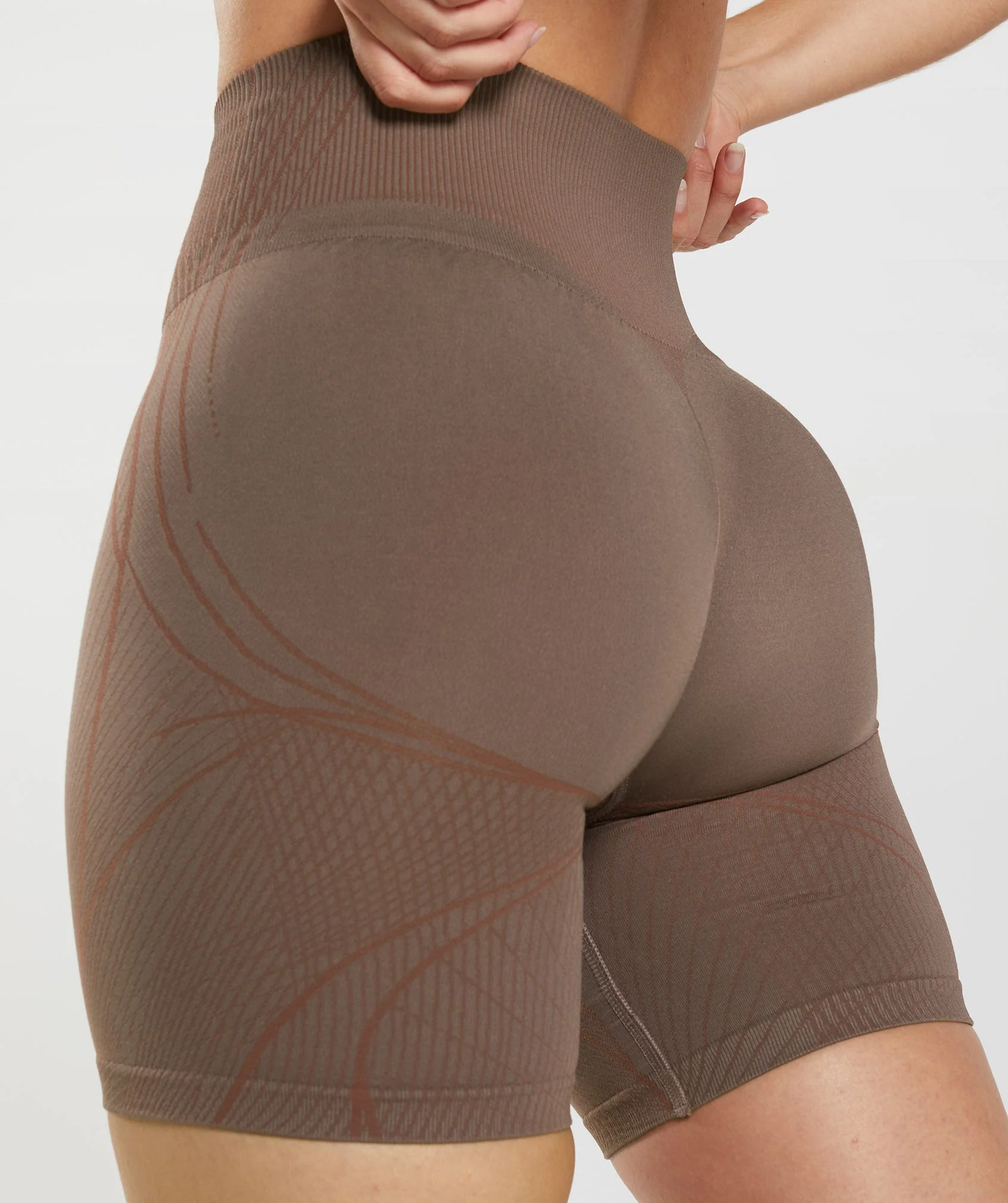 Gymshark Apex Seamless Shorts - Truffle Brown/Cherry Brown - Image 6