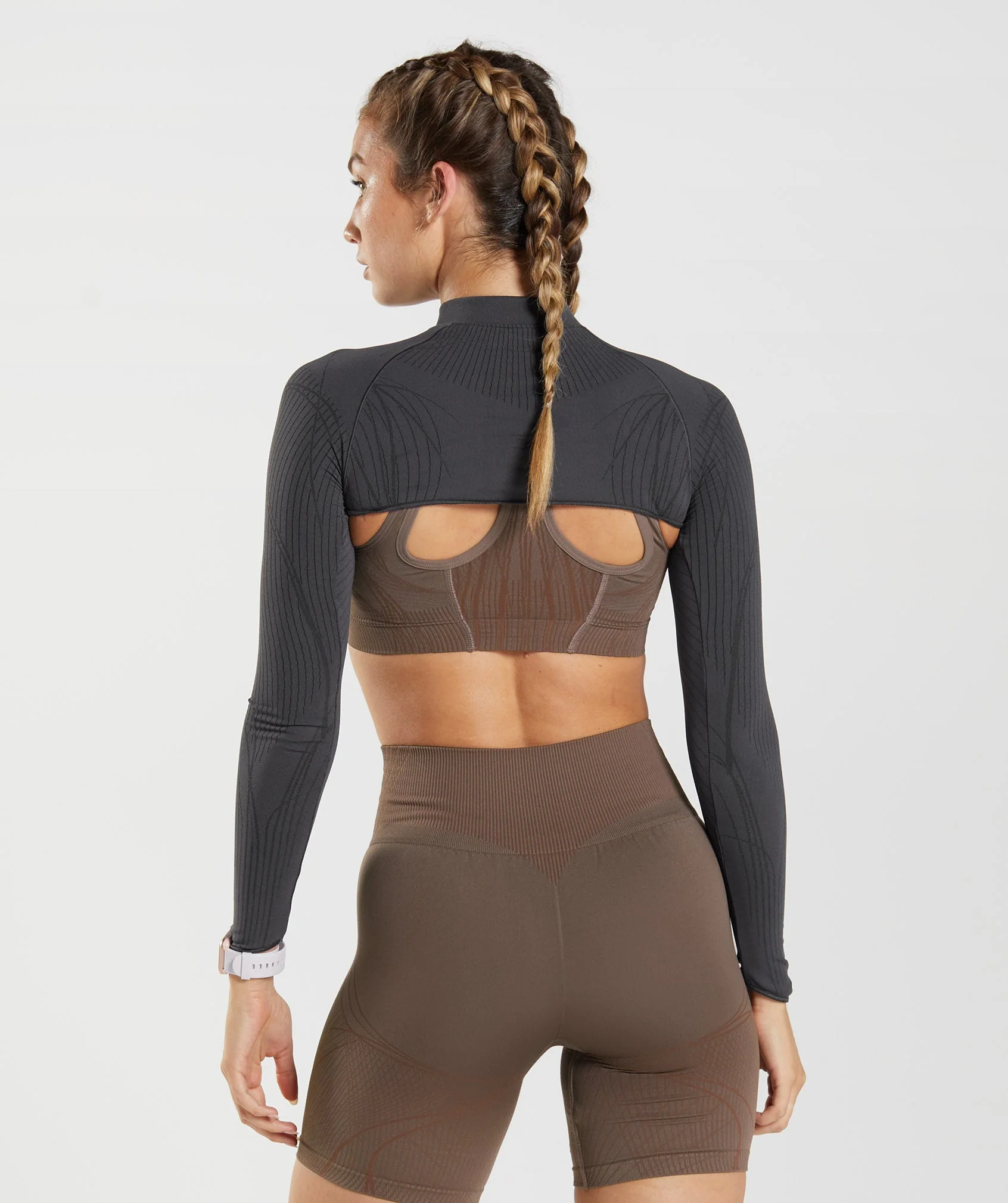 Gymshark Apex Seamless Shrug - Onyx Grey/Black - Image 2
