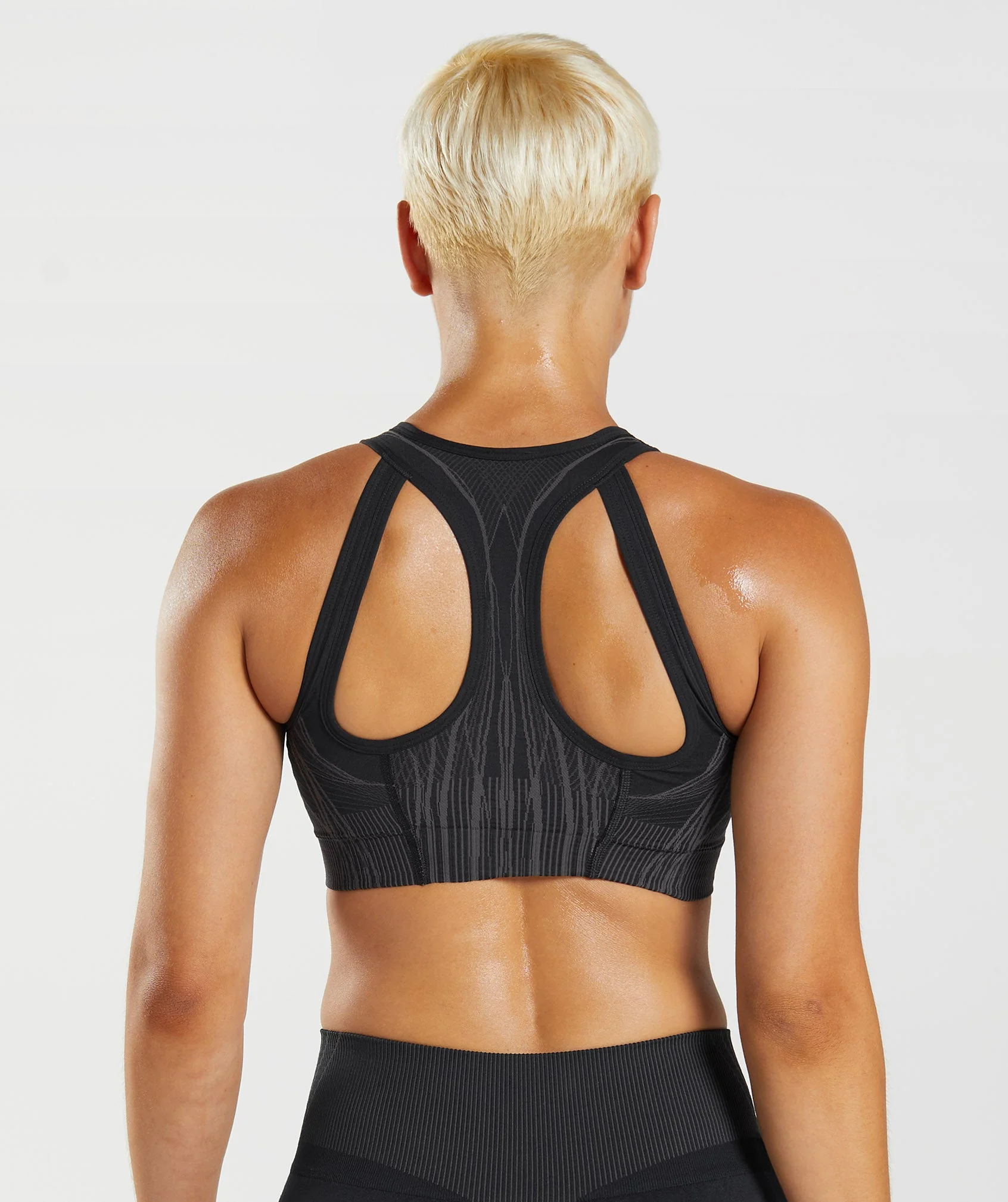 Gymshark Apex Seamless Sports Bra - Black/Onyx Grey - Image 2