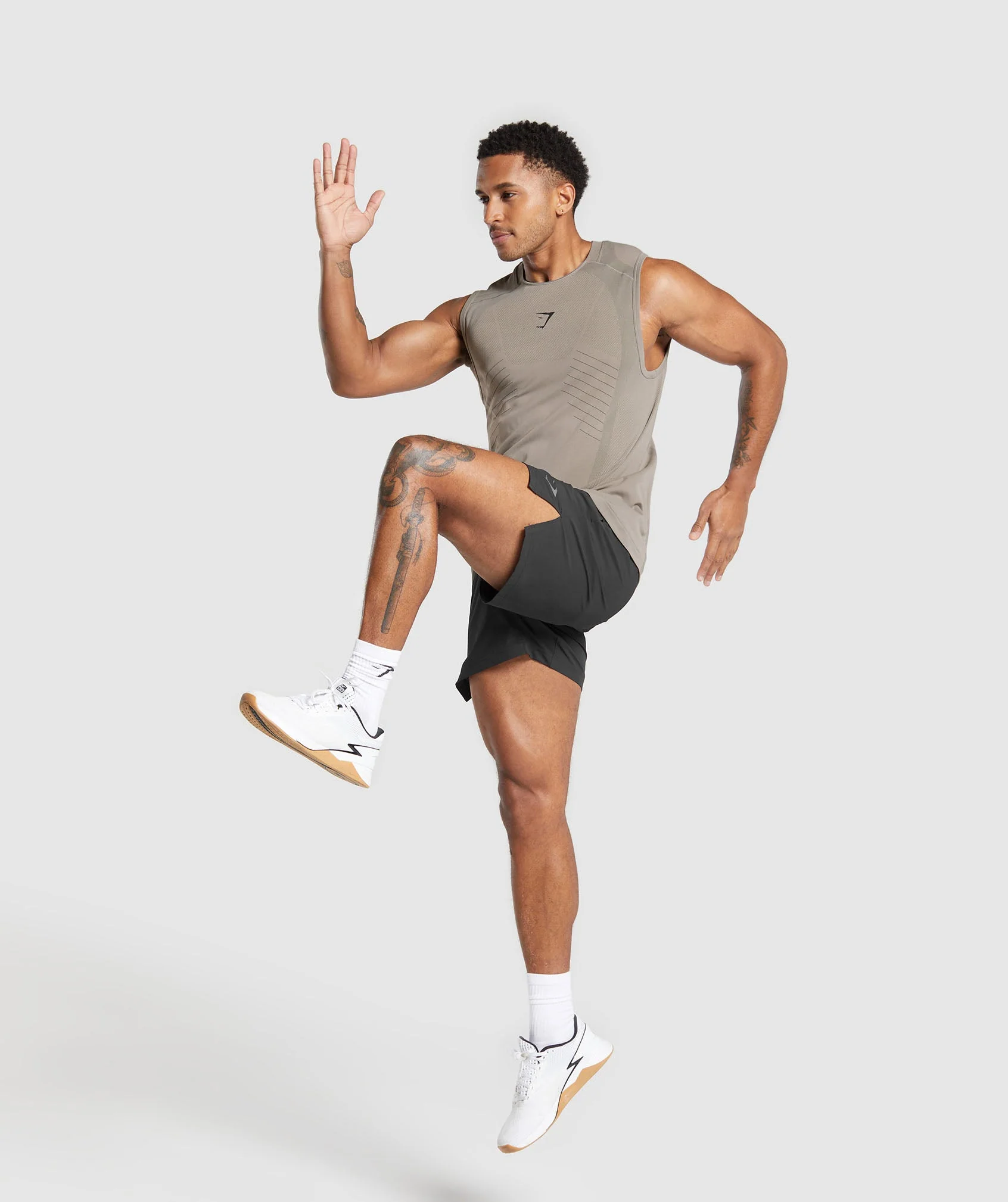Gymshark Apex Seamless Tank - Linen Brown/Black - Image 4