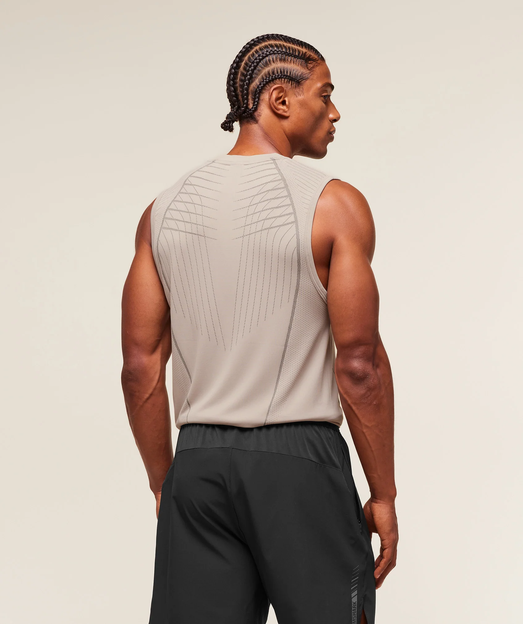 Gymshark Apex Seamless Tank - Mushroom Grey/Pitch Grey - Image 2