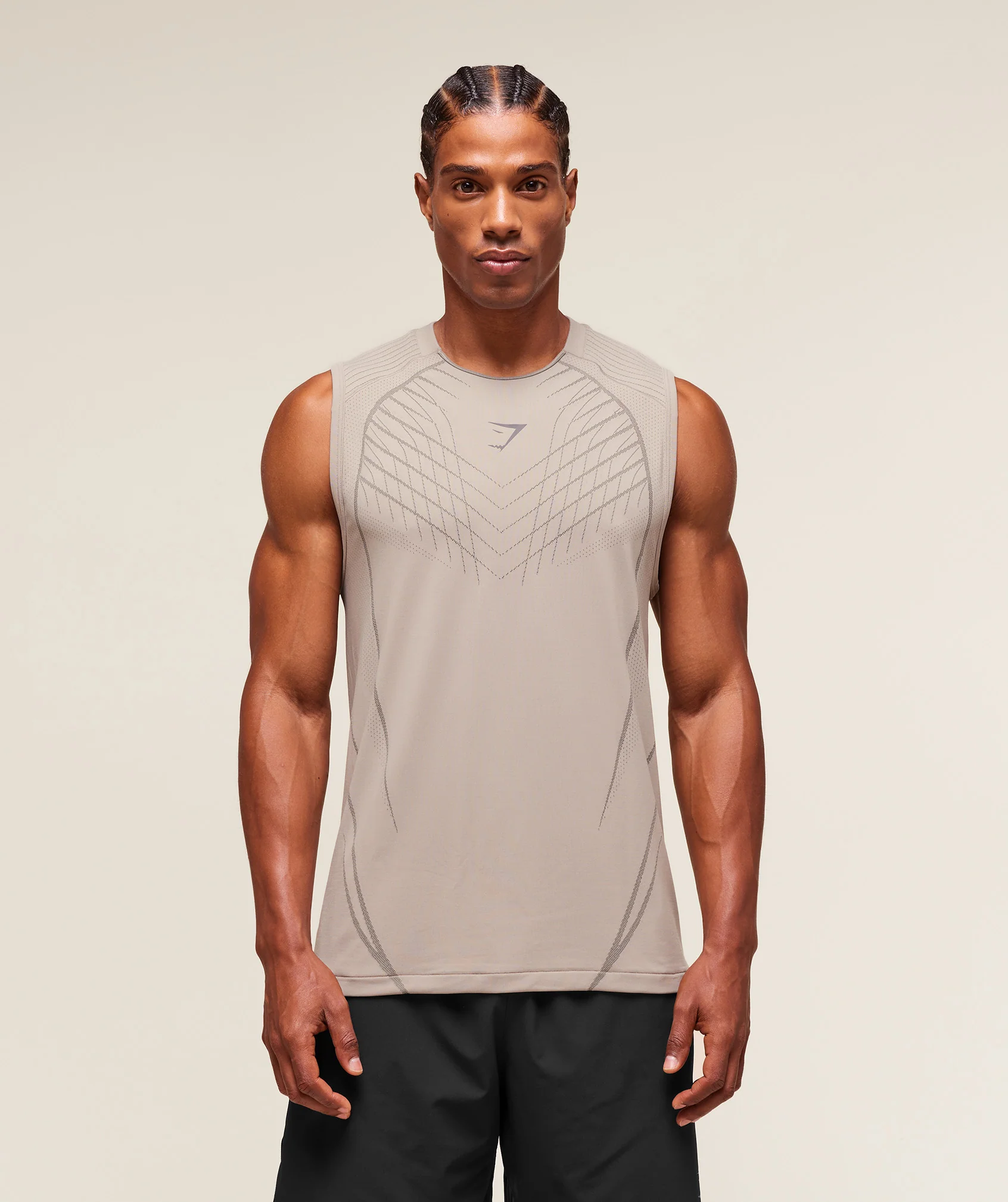 Gymshark Apex Seamless Tank - Mushroom Grey/Pitch Grey - Image 4