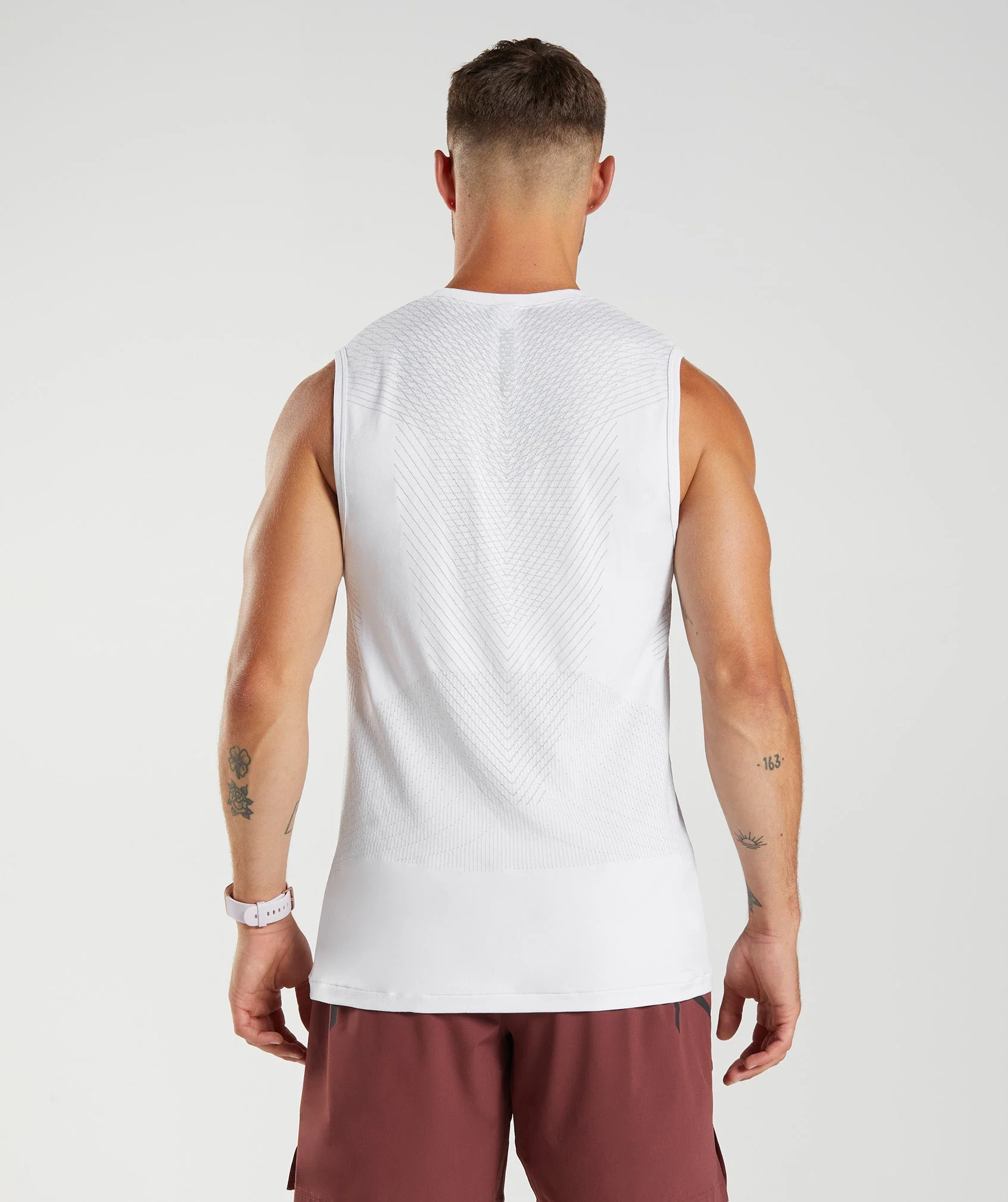 Gymshark Apex Seamless Tank - White/Light Grey - Image 2