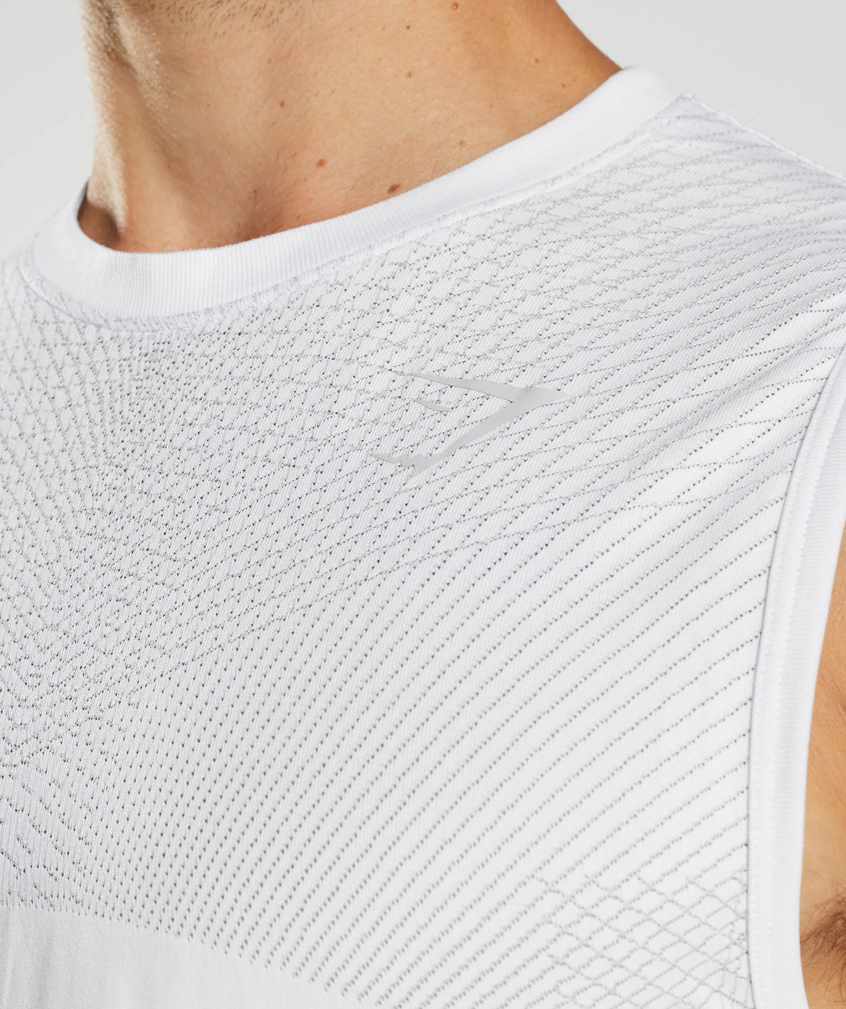 Gymshark Apex Seamless Tank - White/Light Grey - Image 6